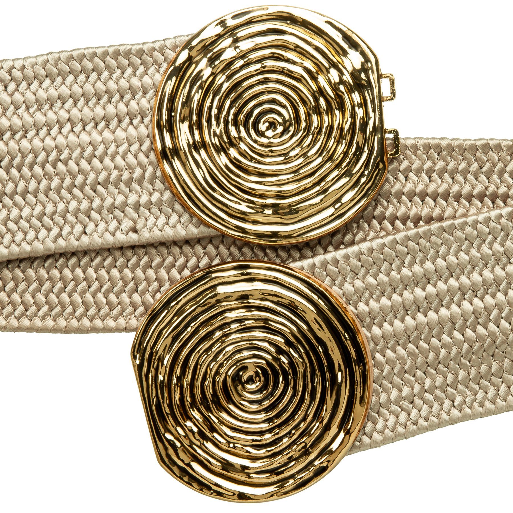 Caspar Taillengürtel GU325 für Damen elastisch mit goldfarbener Doppelschna günstig online kaufen