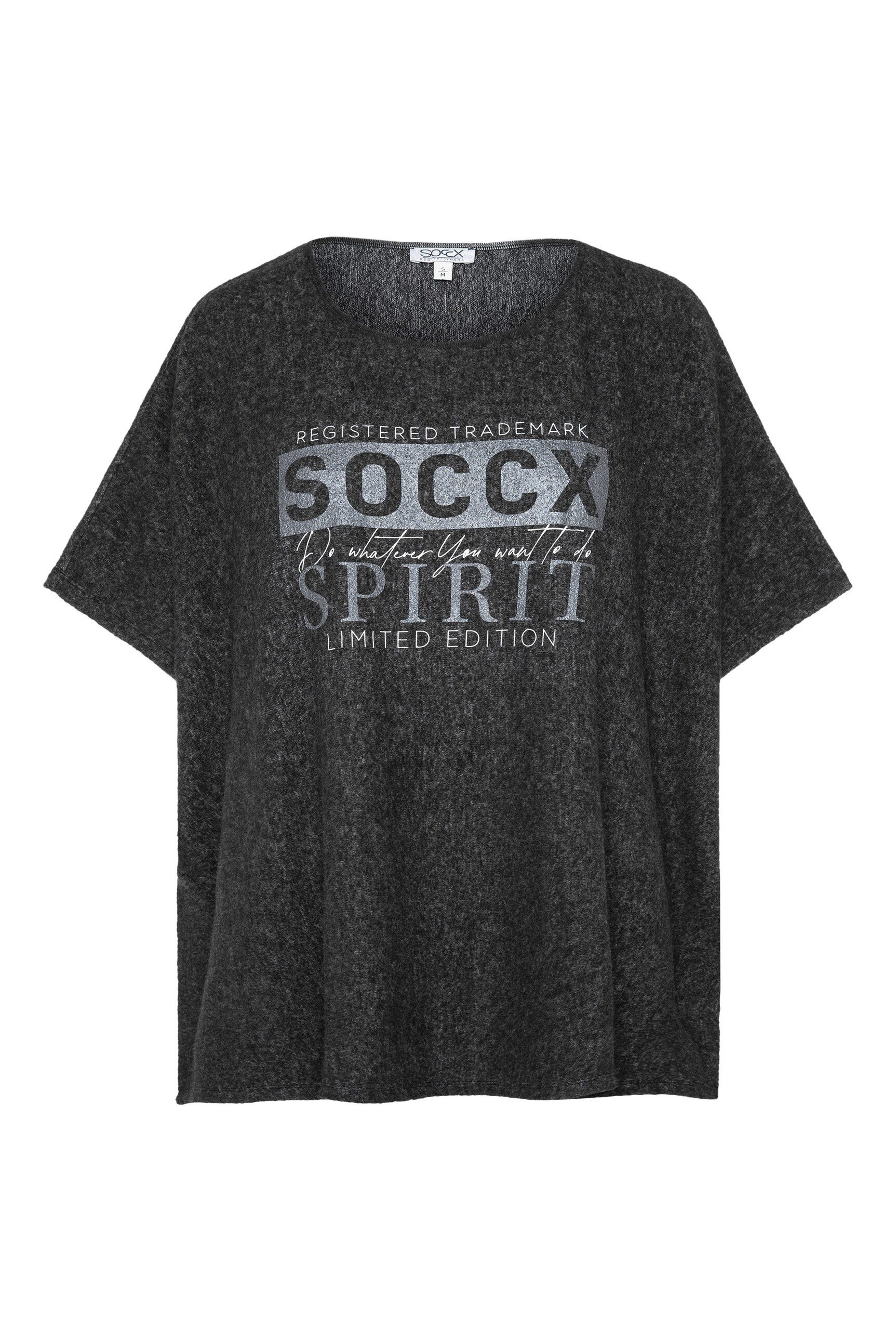 SOCCX Strickponcho aus Flauschstrick