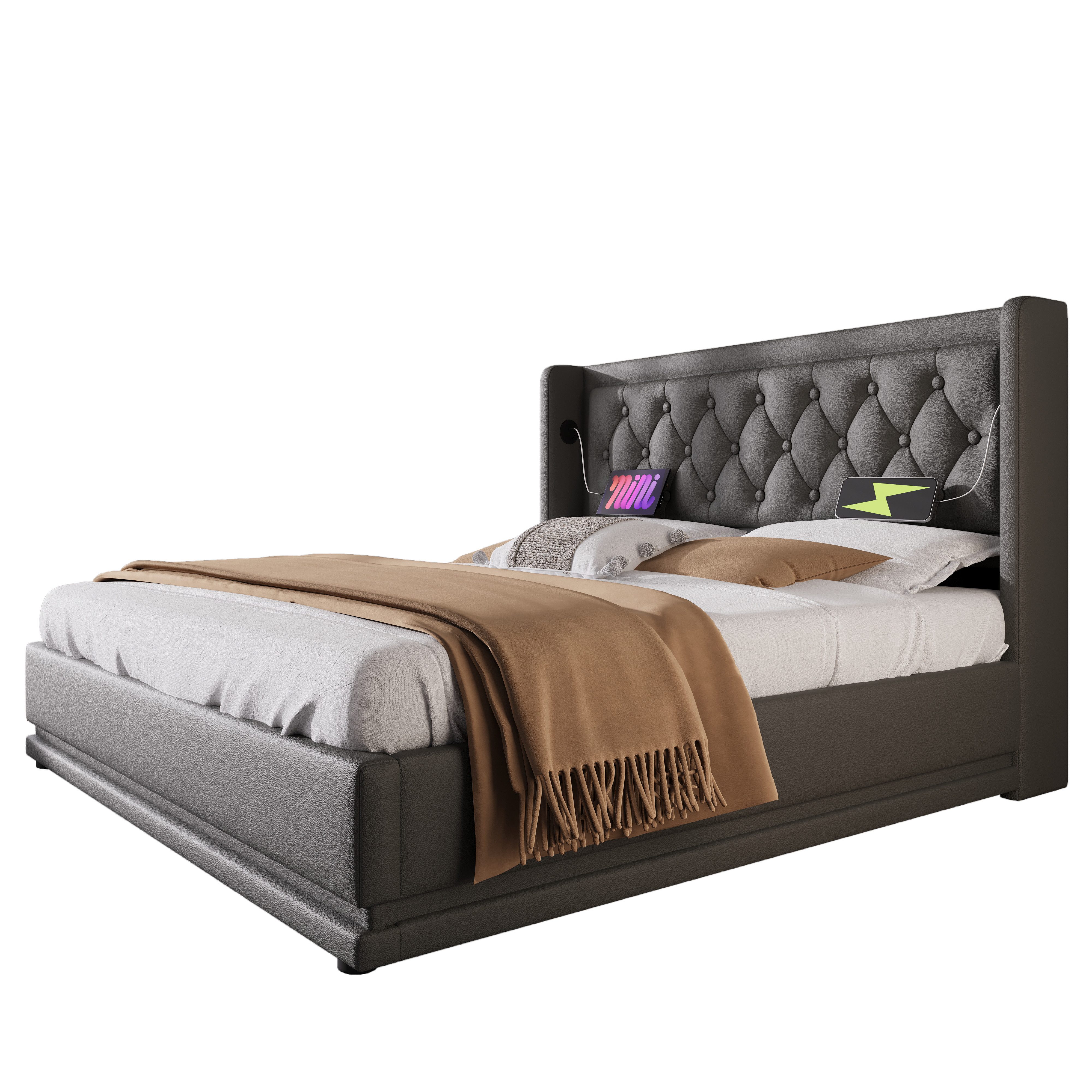 BlingBin Polsterbett Hydraulisches Stauraumbett (1-tlg., Doppelbett günstig online kaufen