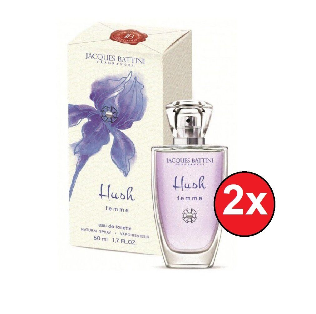 Jacques Battini Парфюми 2x100ml Hush Femme EDP Parfum Frauendüfte Duft Frauen, 2-tlg., Intensiv sinnlich weiblich Parfüm Geschenk für Damen Frauen Mädchen