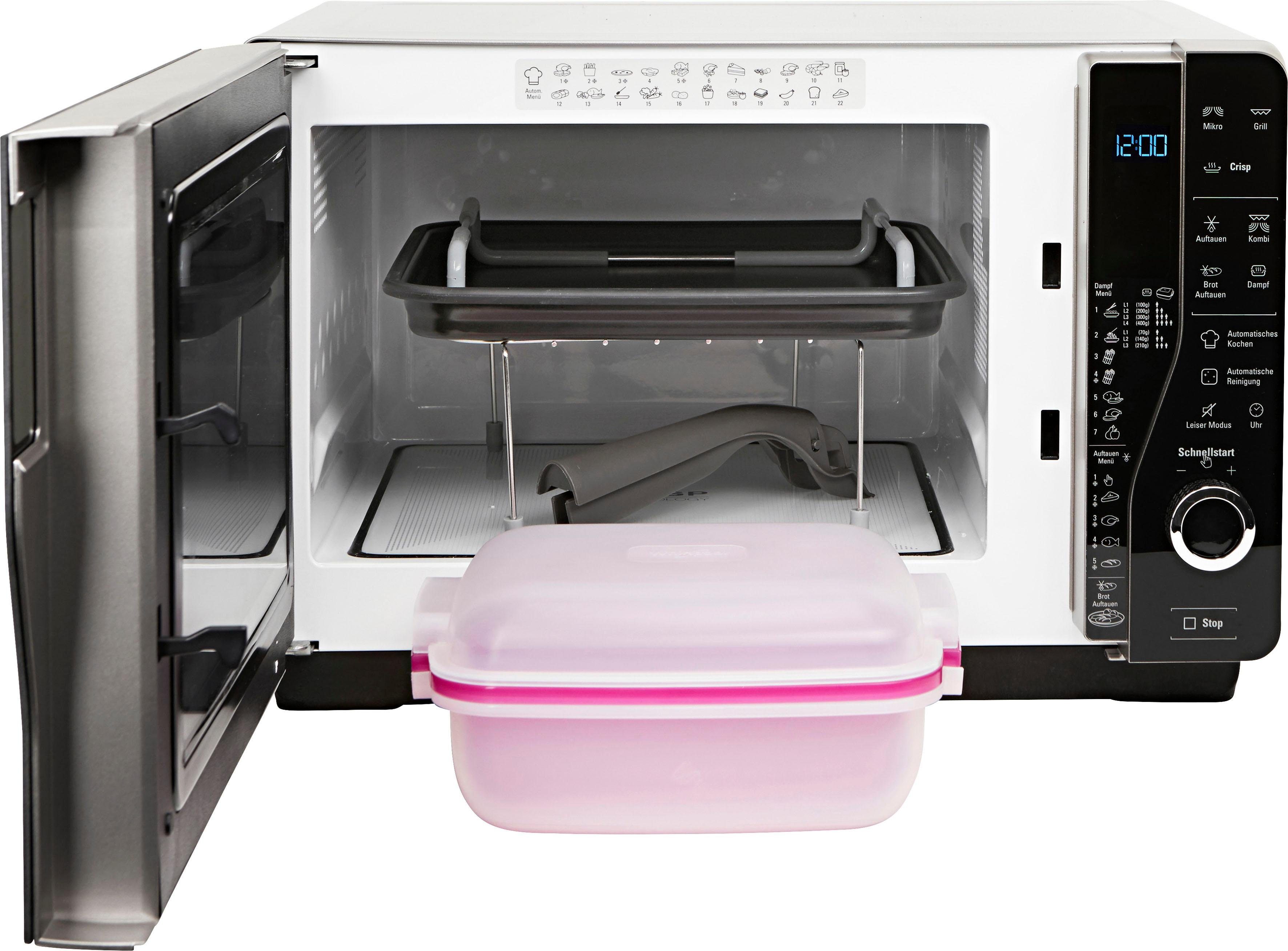 BAUKNECHT Mikrowelle MW 427 SL, Grill, 25 l, Garraum ohne Drehteller bietet mehr Platz für Crisp-Gerichte – Bild 3 von 5