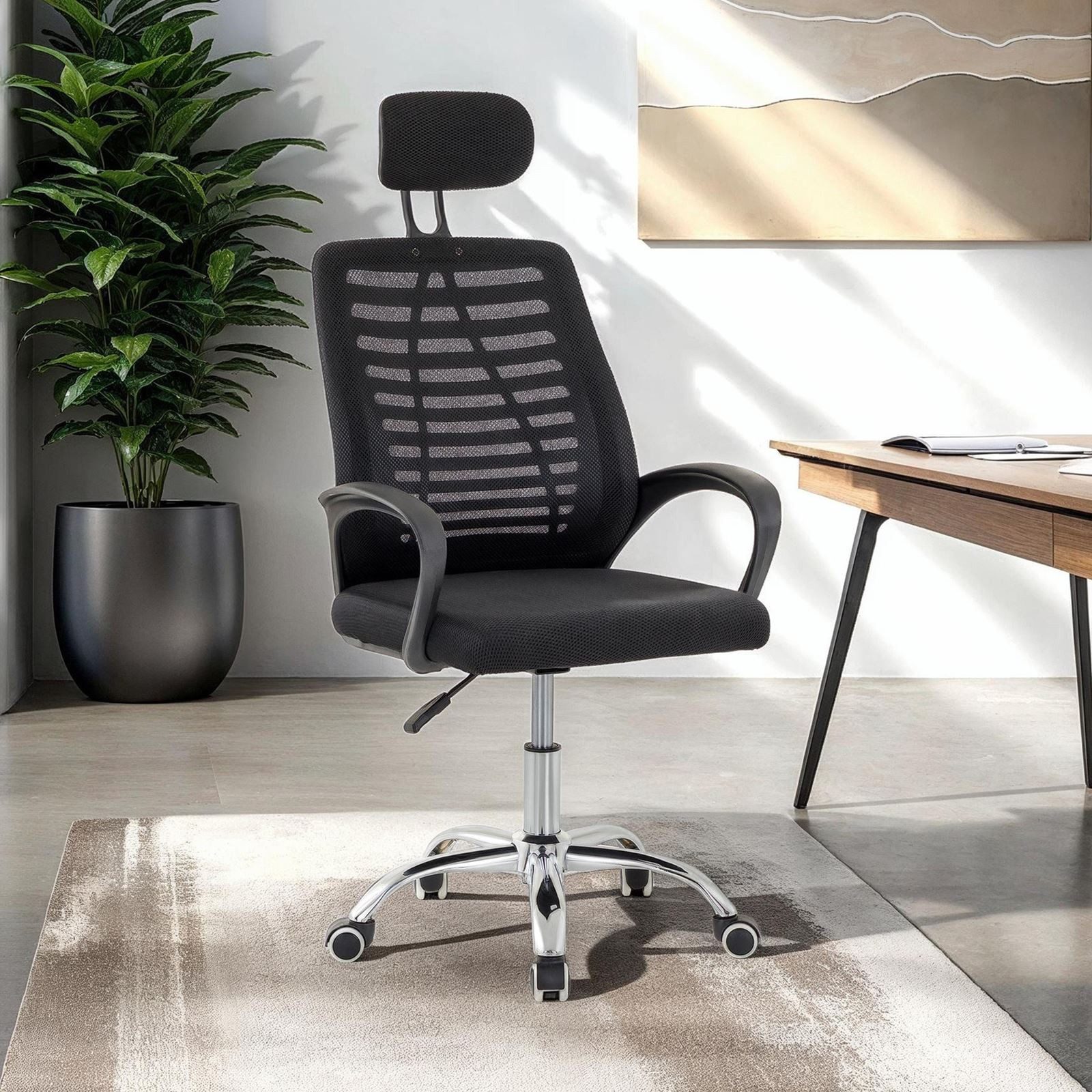 IDIMEX Drehstuhl SEATTLE, Ergonomischer Bürostuhl mit Kopfstütze Netzrücken günstig online kaufen