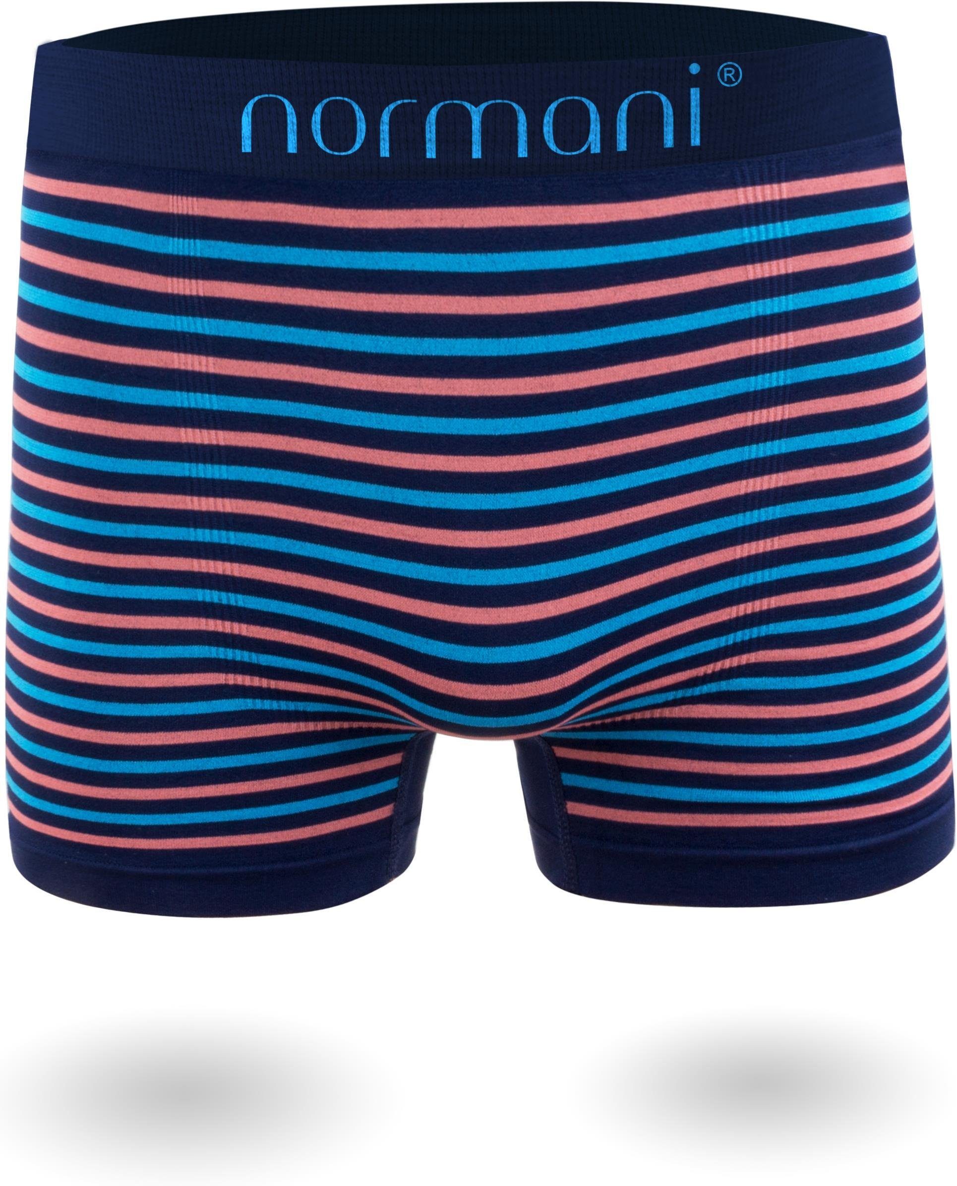 / normani Unterhosen Bicycle Männer für schnell Boxer Stück 12 Mikrofaser-Boxershorts Herren Blau/Pink trocknendem Material Retropants aus Retro