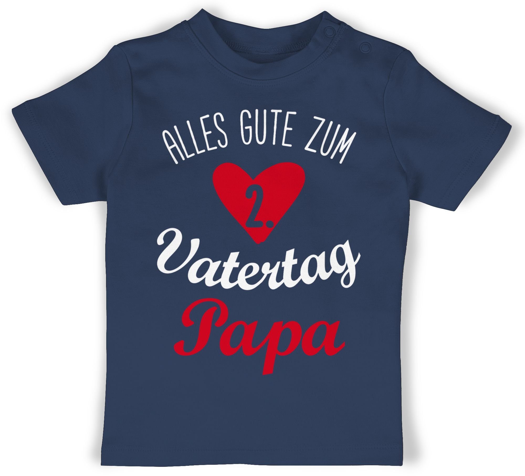 Shirtracer T-Shirt Alles gute zum zweiten Vatertag - weiß/rot Geschenk Vatertag Baby 1 Navy Blau
