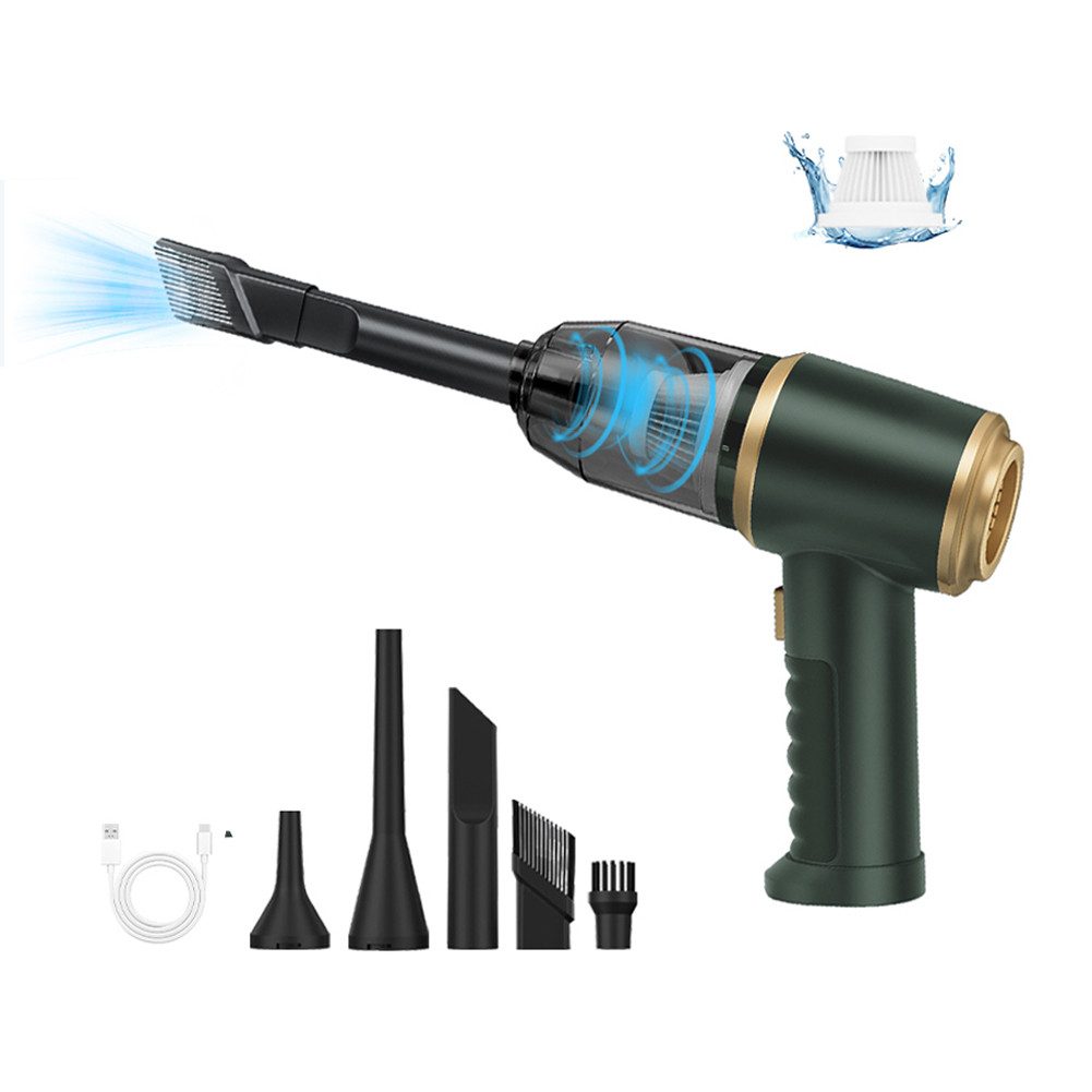 HT Akku-Handstaubsauger 3 in 1 Auto-Staubsauger 5000PA Handstaubsauger Kabellos, 60 W, USB aufladbar Mini Staubsauger für den Auto, Haus, Küche, Tierhaare