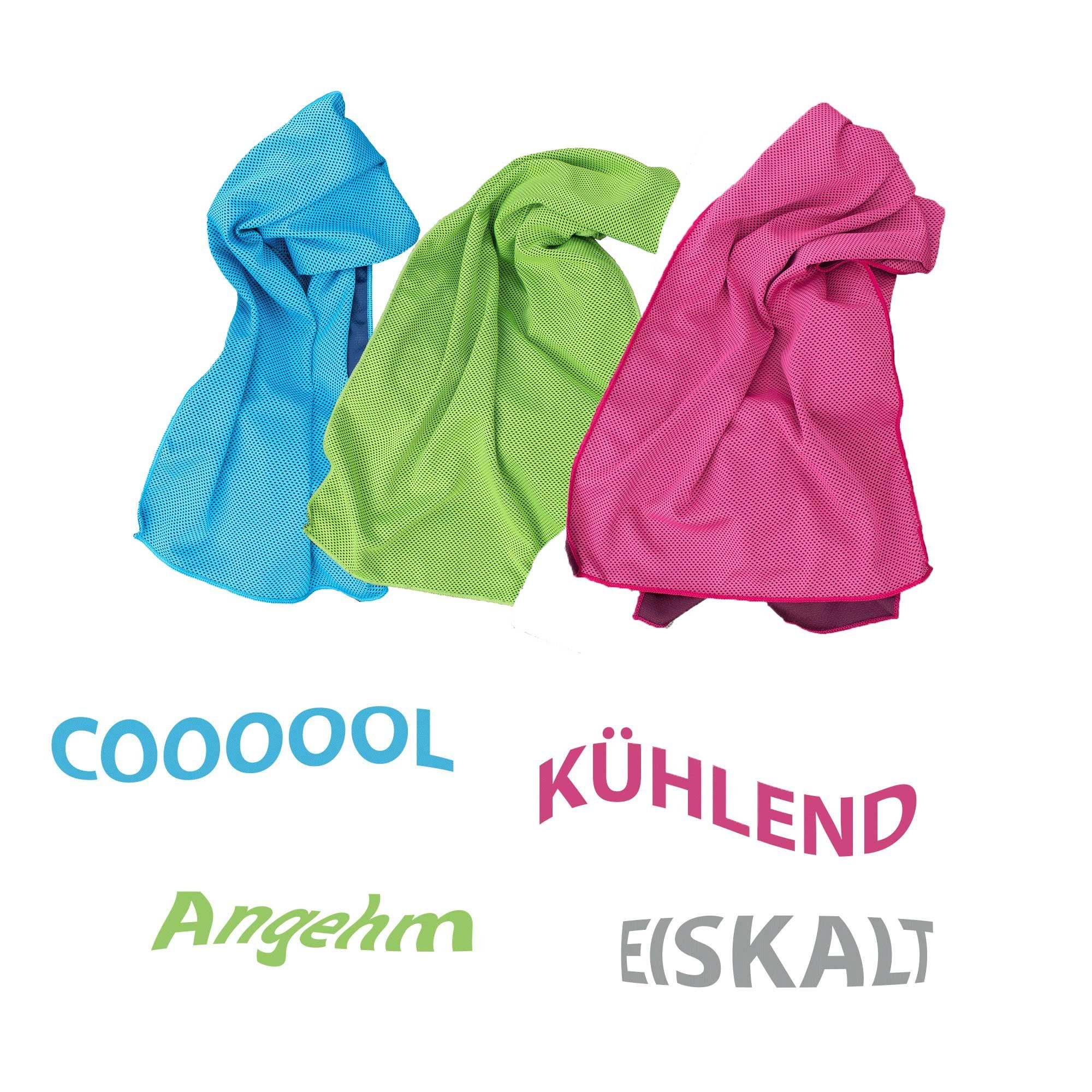 Muxel Massagerolle 3 x Cool Down Towel Kühltücher Fitnesstücher Sporttücherin der Flasche (Set, 3-tlg)