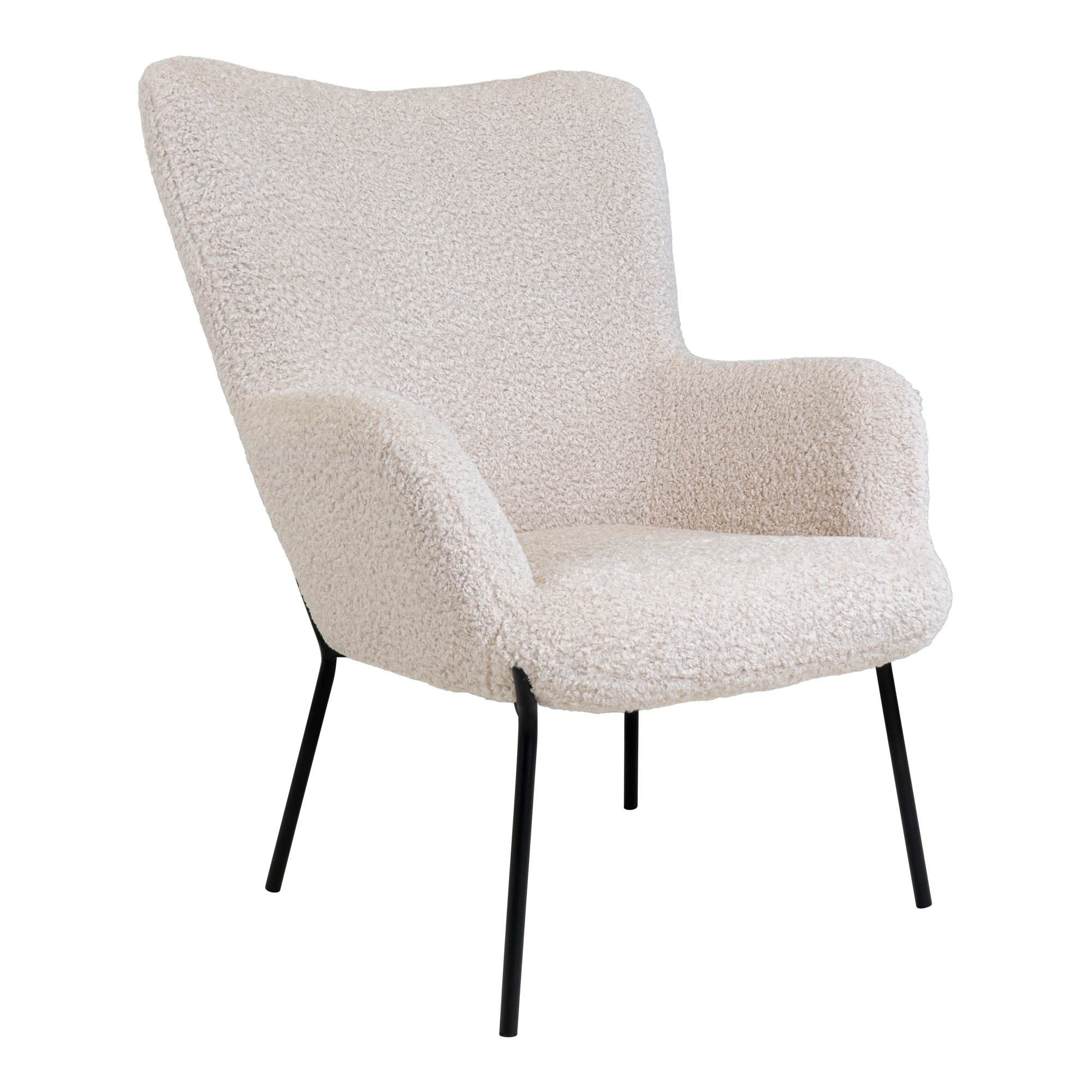 Relaxsessel in Weiss, Stoff - 70x98x79cm (BxHxT)