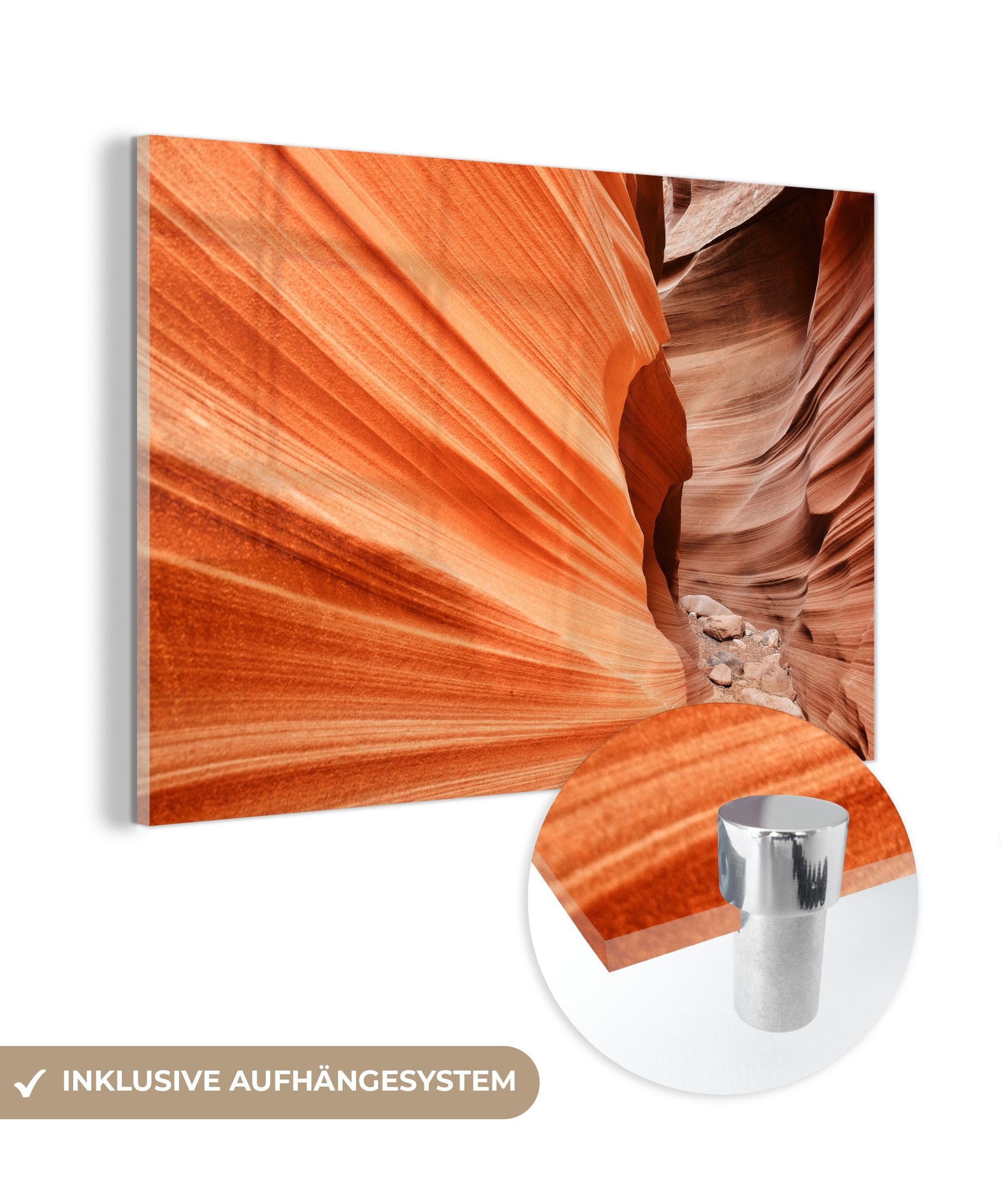 MuchoWow Acrylglasbild Details im Sandstein des Antelope Canyon, (1 St), Acrylglasbilder Wohnzimmer & Schlafzimmer