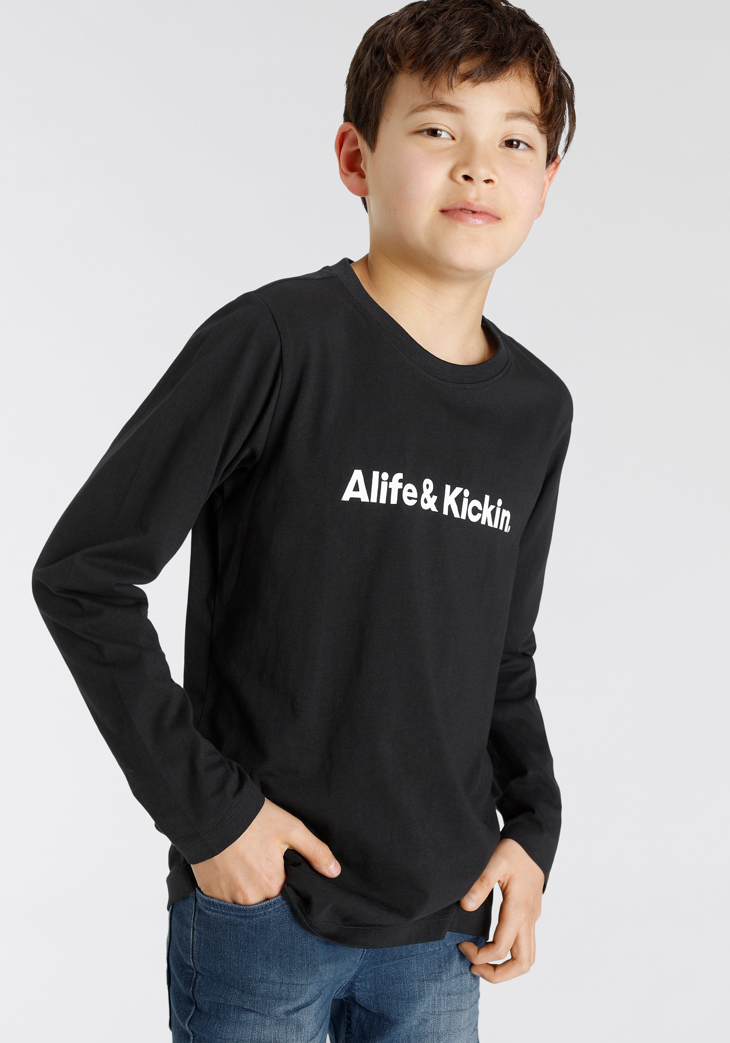 Alife & Kickin Langarmshirt Logo-Print