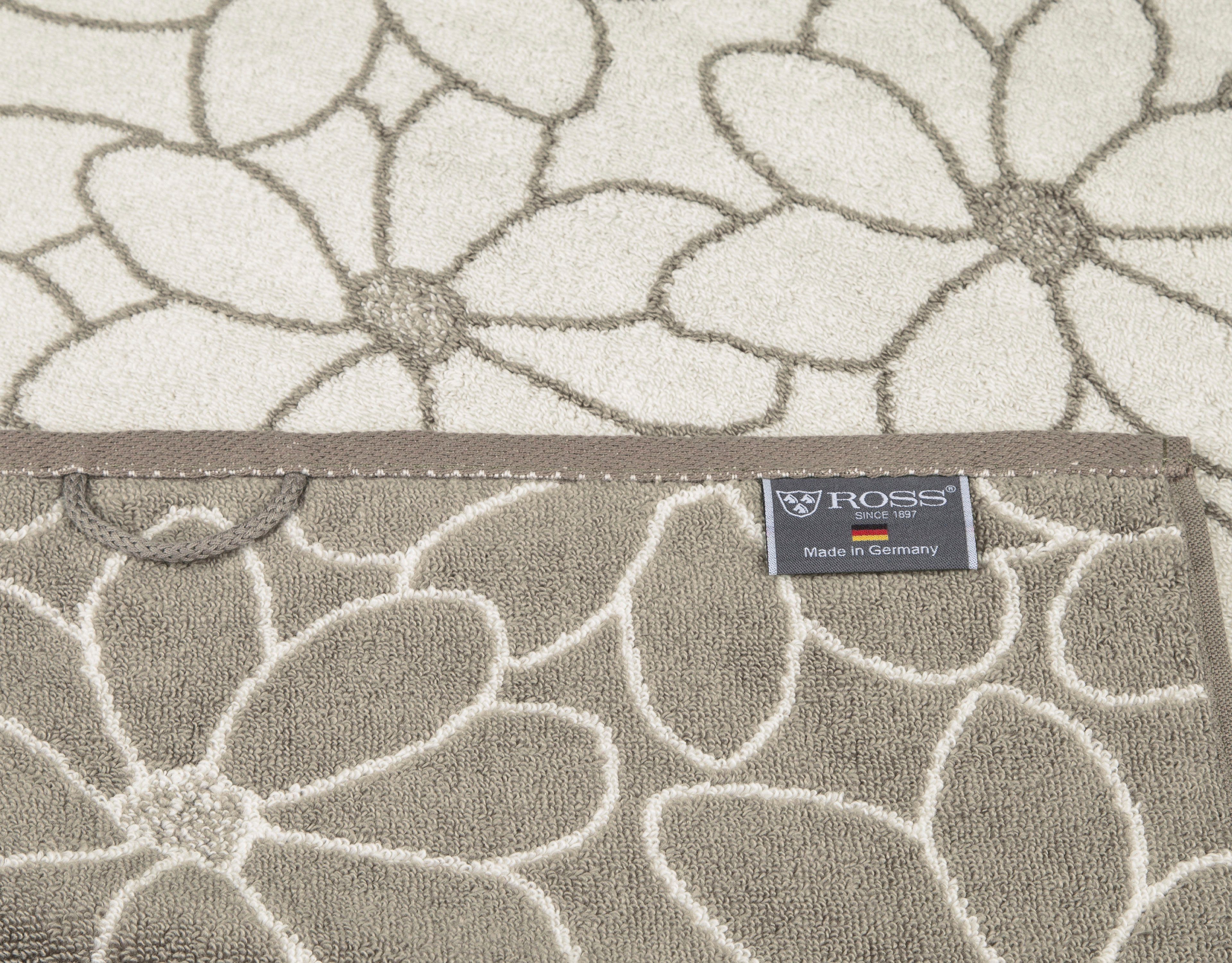 ROSS Badetuch Blütenfond, Frottier (1-St), aus feinster Mako-Baumwolle