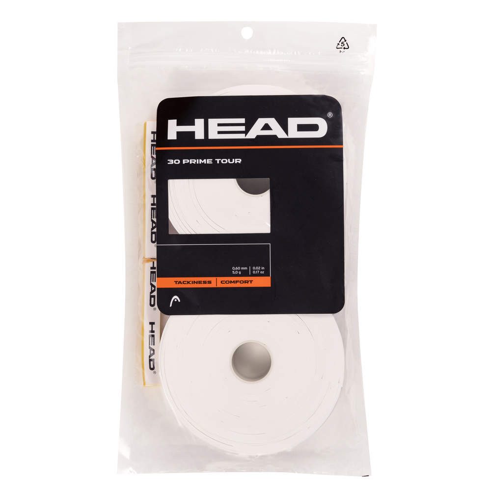 Head Griffband Overgrip Prime Tour 0.6 mm (Komfort, Griffigkeit) weiss 30er
