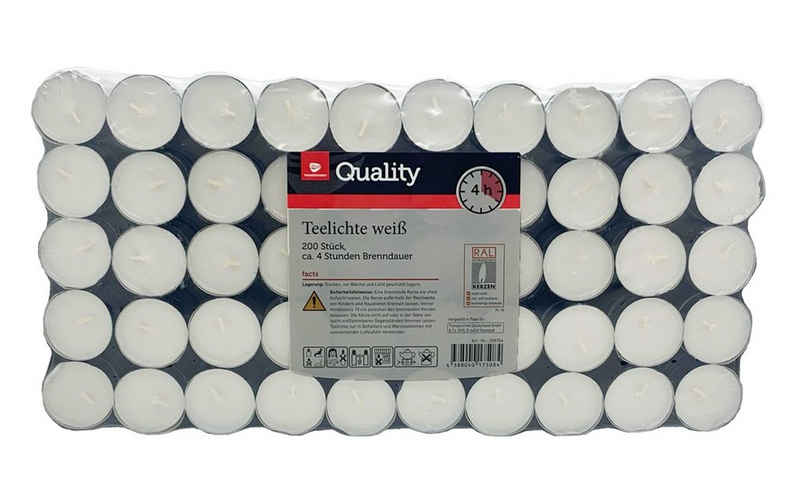 TransGourmet Quality Teelicht weiß ohne Duft Großpackung, 4 Std., 6 Std., 8 Std. auch Maxi (1000-tlg)