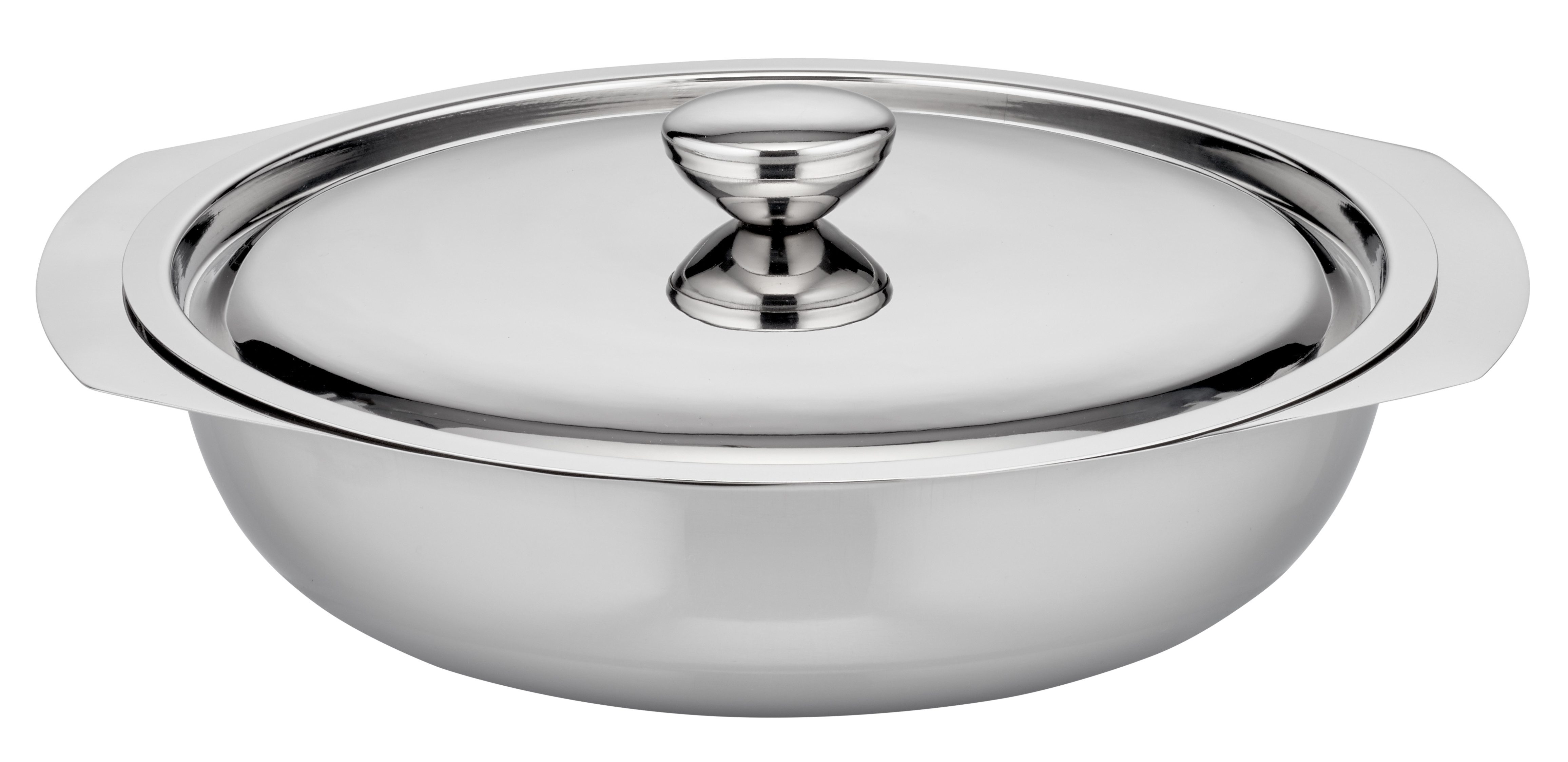 GSW Servierschale flache Beilagen- und Servierschale mit Deckel, Edelstahl, (1-tlg), Beilagen- und Servierschale aus Edelstahl 18/8 – vielseitig einsetzbar