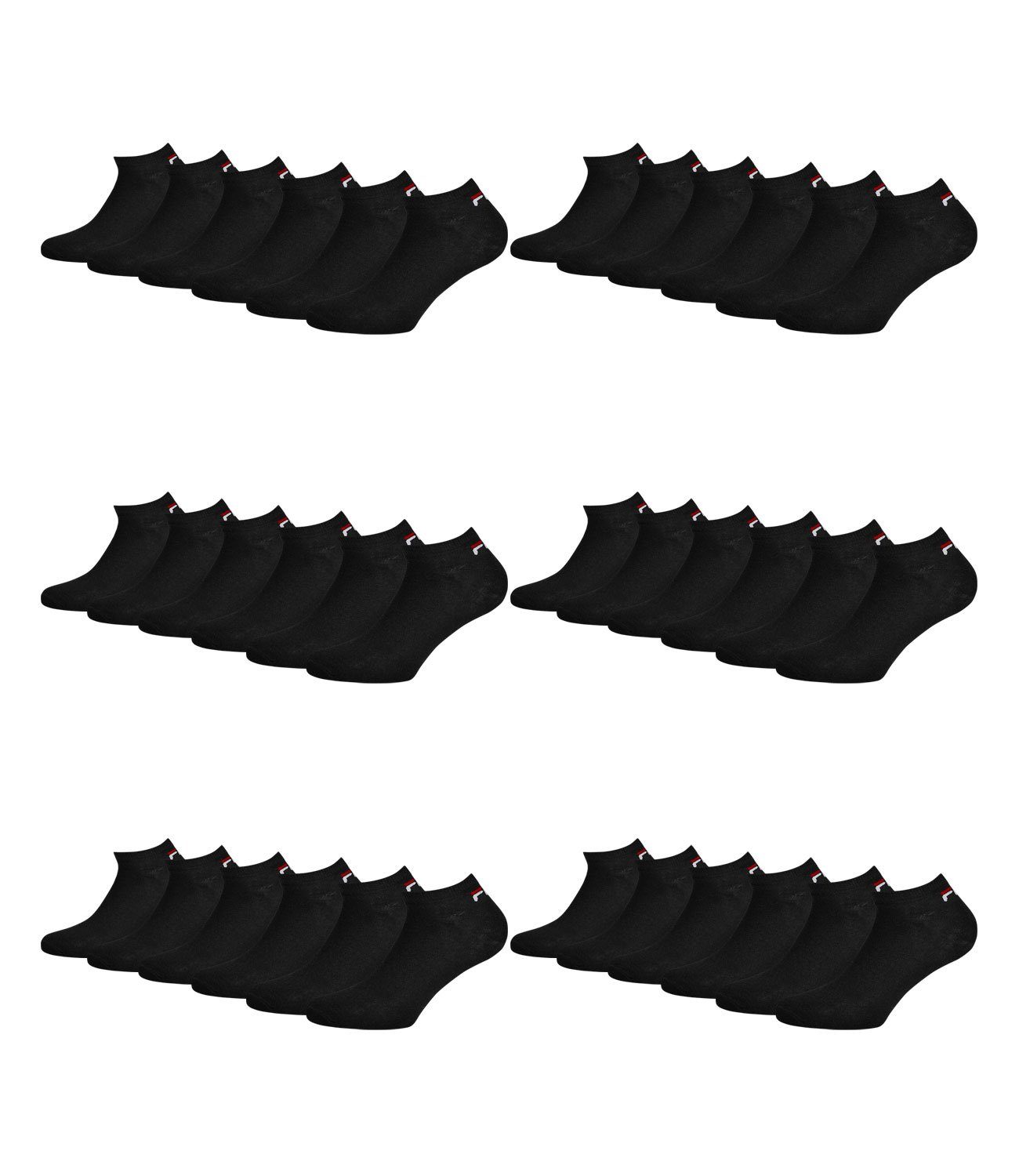 Kurzsocken (18-Paar) 200 Bündchen weichen black mit Sneakersocken Fila