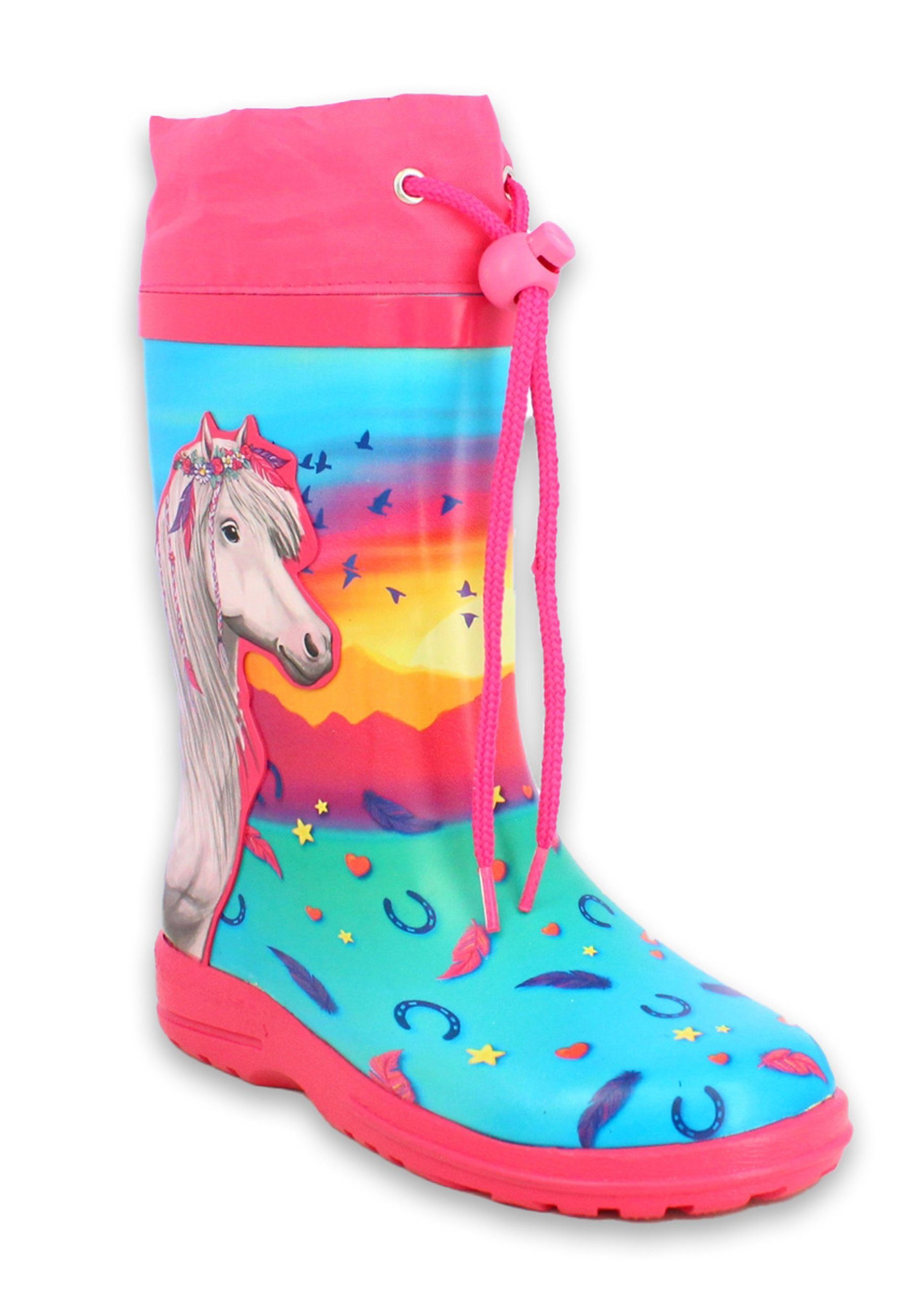 Beck Gummistiefel Sunrise Gummistiefel (wasserdichter, schmaler Stiefel, für trockene Füße bei Regen und Matschwetter) herausnehmbare Innensohle, weicher flexibler Naturkautschuk