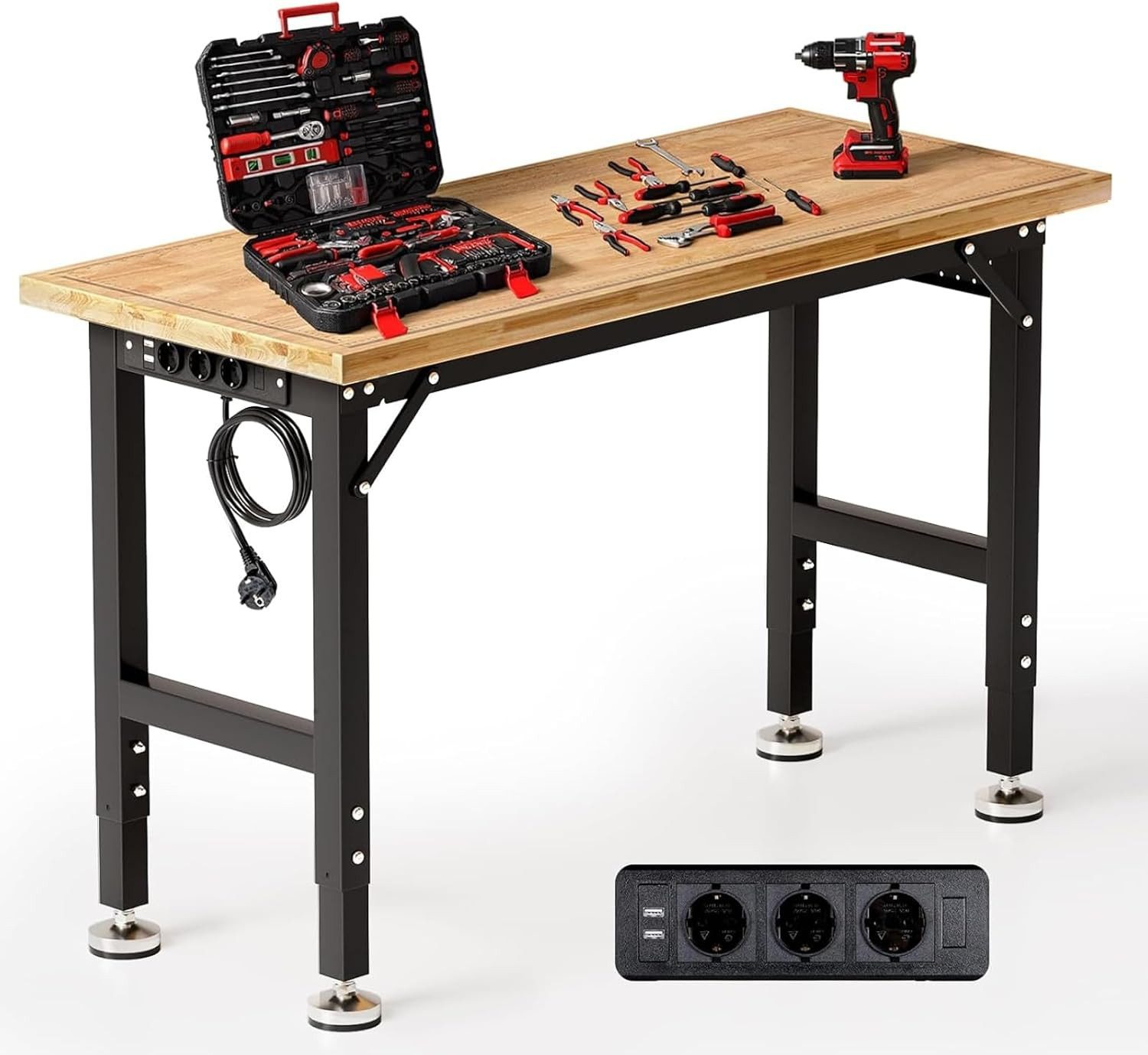 Werkbank 122x51cm Höhenverstellbar (80-100cm)