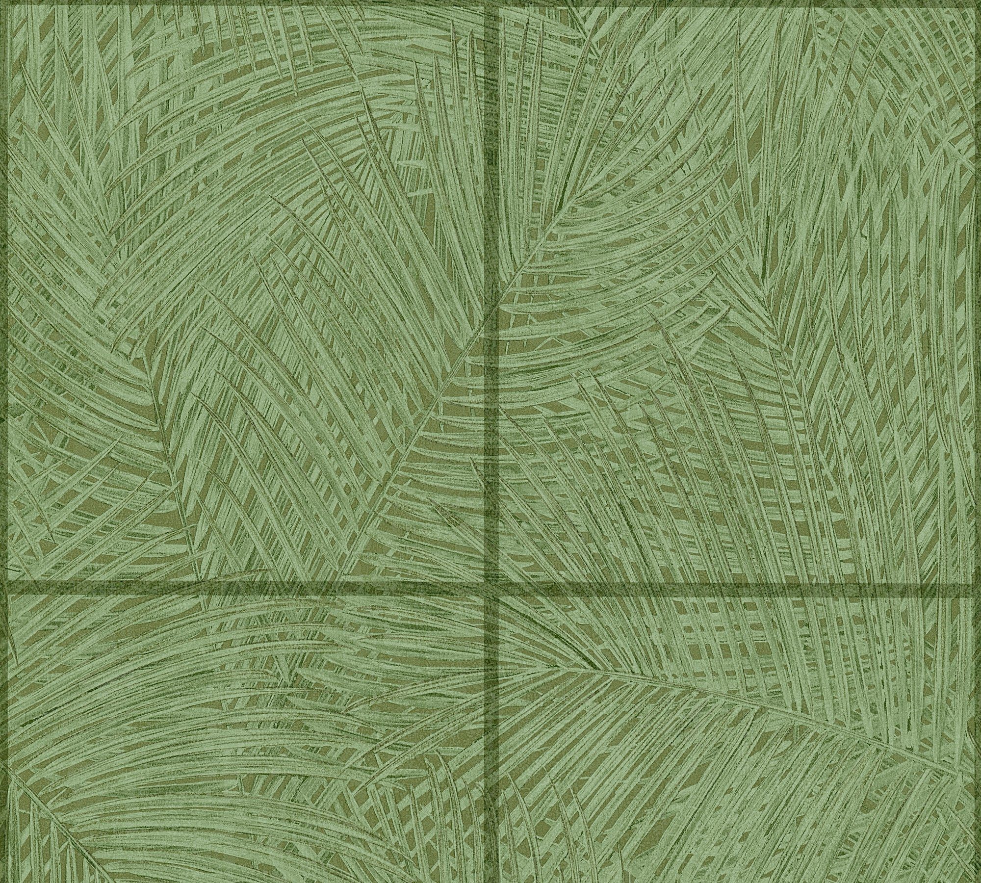 Création Vliestapete A.S. floral, Tapete mit Sumatra grün Palmenblättern, Palmen Dschungeltapete