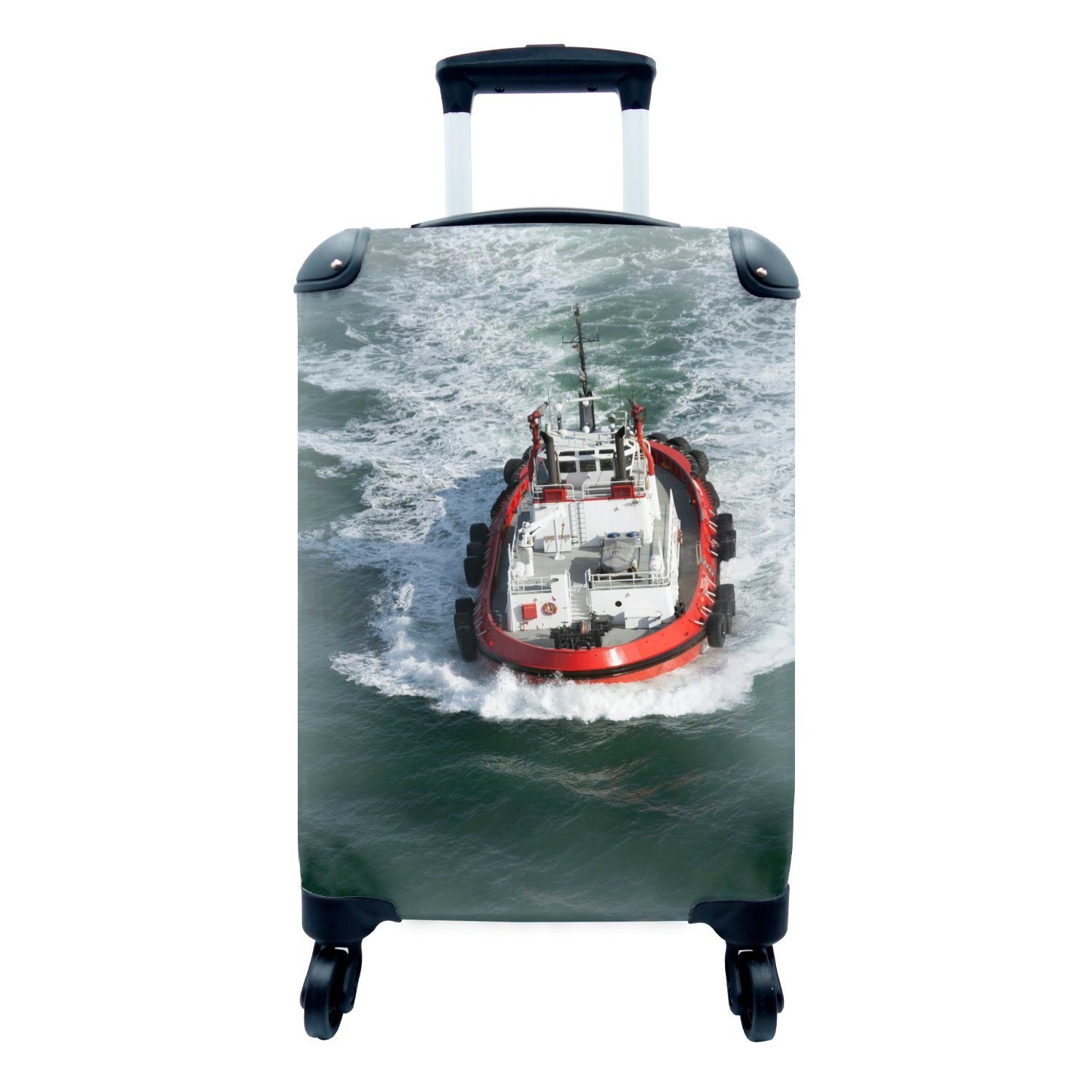 MuchoWow Handgepäckkoffer Schlepper auf dem mit Wasser, Rollen, Ferien, Reisekoffer für Handgepäck 4 rollen, Trolley, Reisetasche