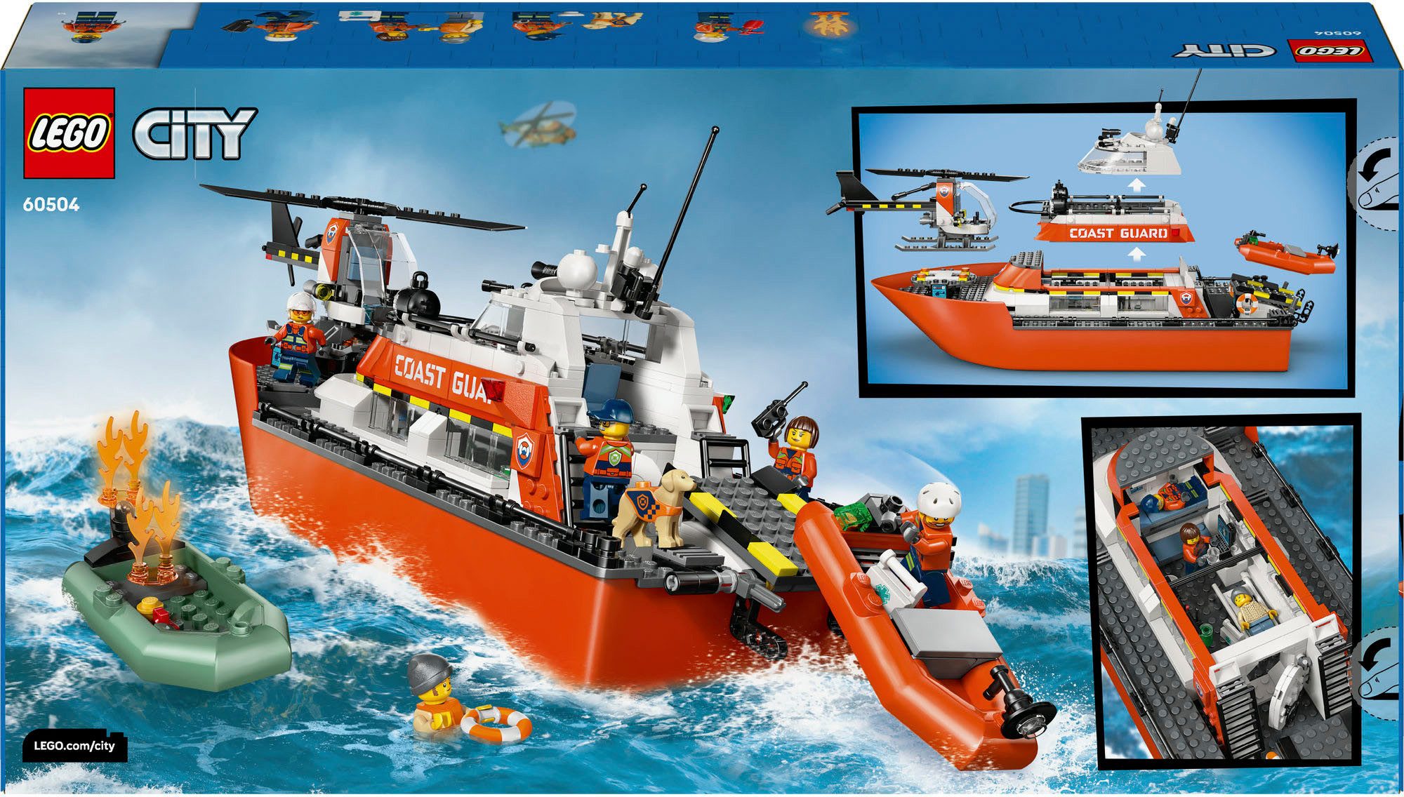 LEGO® Rettungsboot der Küstenwache mit Hubschrauber (60504), LEGO City Kons günstig online kaufen