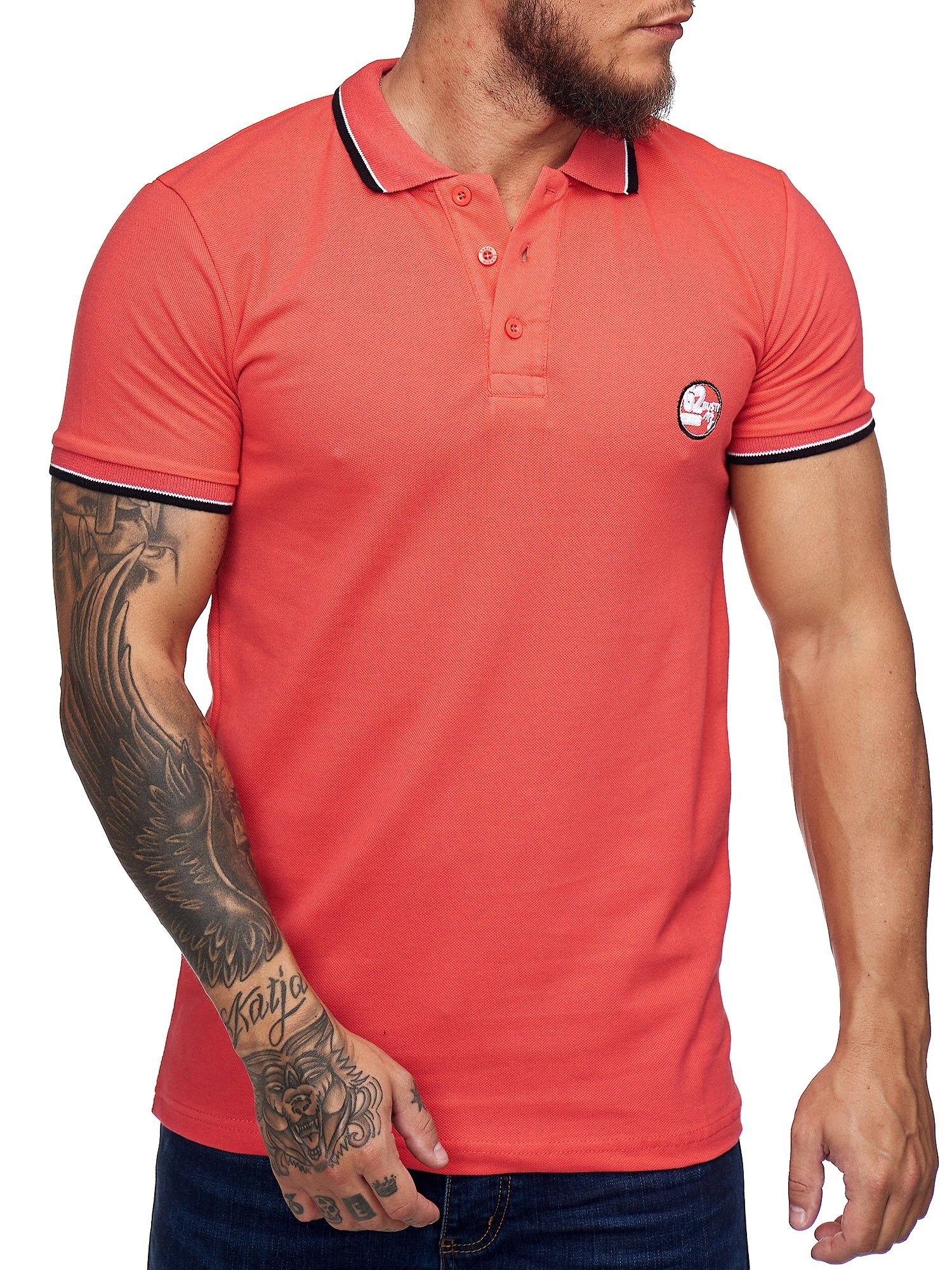 Code47 T-Shirt Code47 Herren Poloshirt Polohemd Basic Kurzarm Einfarbig Slim Fit (1-tlg)