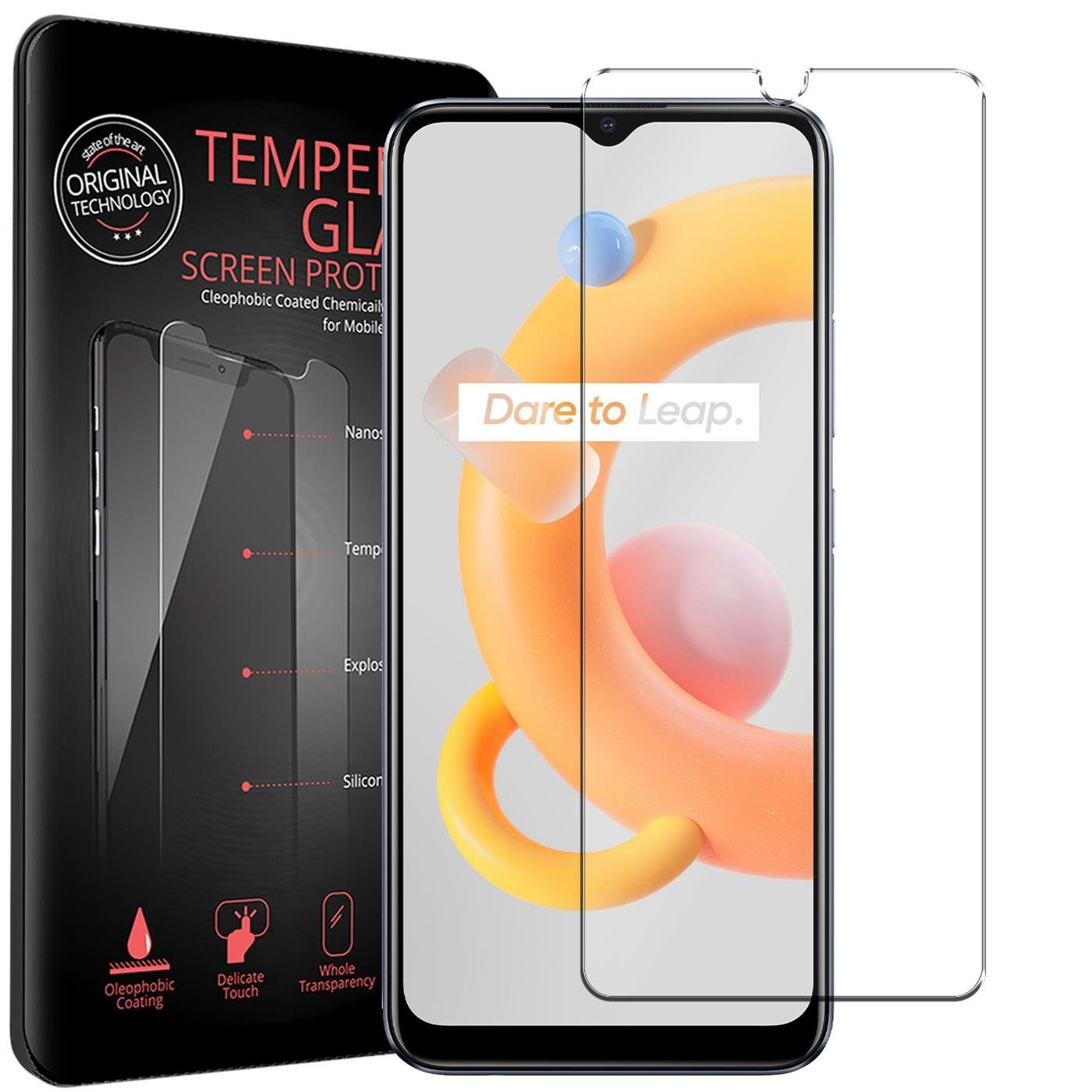 CoolGadget Schutzfolie Panzerfolie für Realme C11, (9H Härtegrad, 2x Schutzglas, 1xReinigungset), Displayfolie Panzer Schutzfolie 2 Stück für Realme C11 Glas Folie
