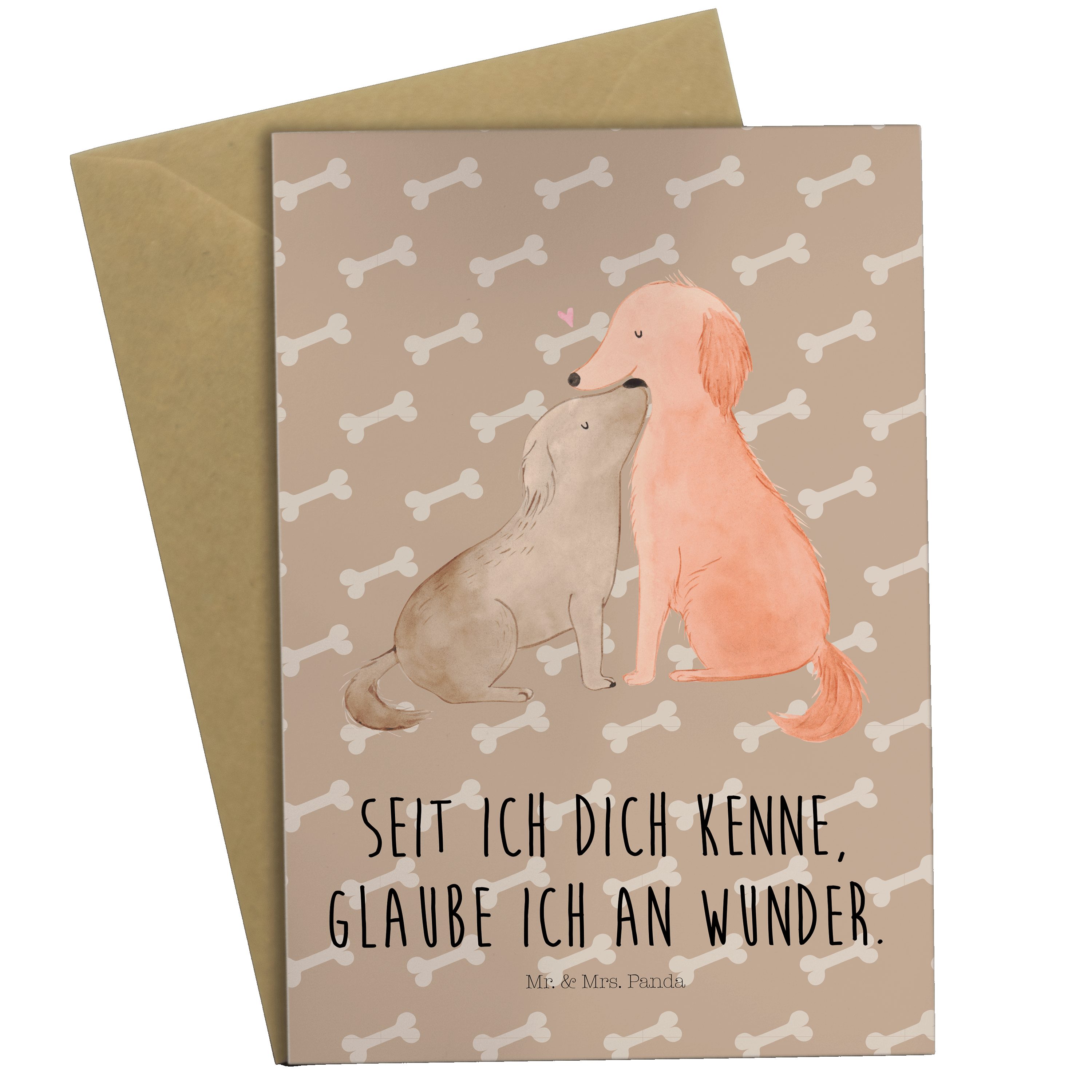 Mr. & Mrs. Kus Geschenk, Hundeglück Liebe Vertrauen, Geburtstagskarte, Hunde - Grußkarte - Panda