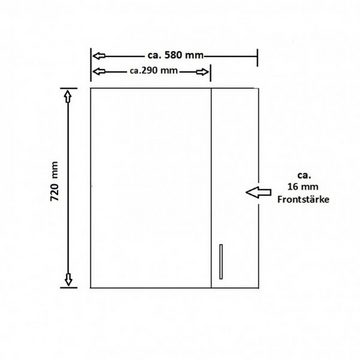 Küchen-Preisbombe Eckhängeschrank 58x58 Küche Lara Grau Hochglanz + Weiß matt Küchenzeile Küchenblock