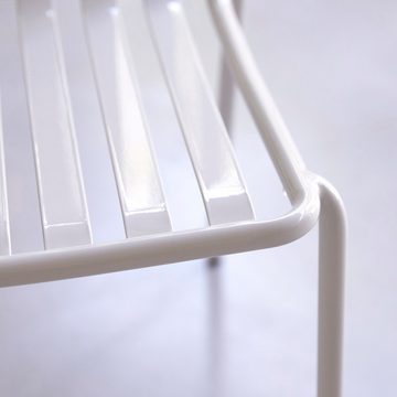 Tikamoon Esszimmerstuhl Gaby Stuhl aus Metall white