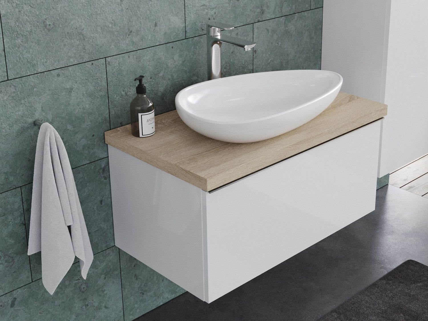 Aqua Bagno Badmöbel-Set Unterschrank mit Waschtisch günstig online kaufen