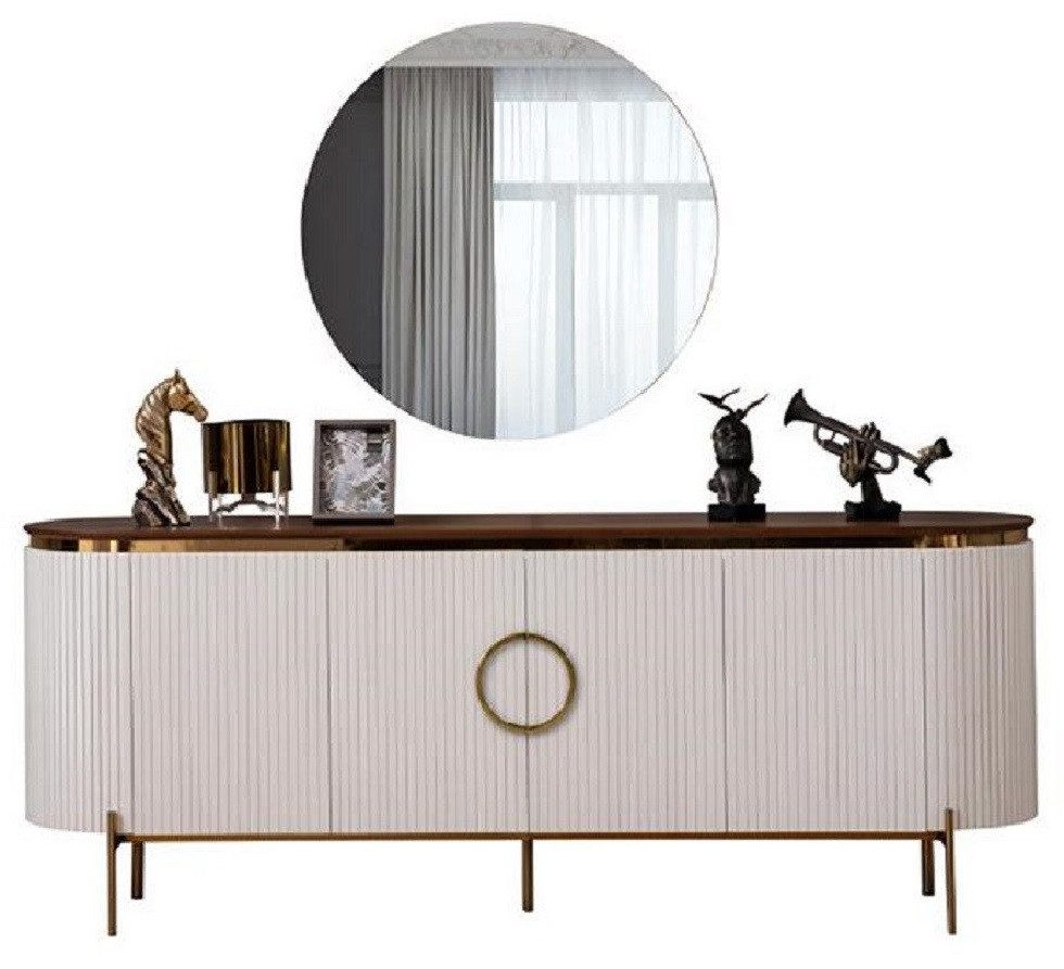 JVmoebel Sideboard Moderne Kommode mit Spiegel und geräumiger Schublade in Holzoptik (2 St., Kommode mit Spiegel), Made in Europa