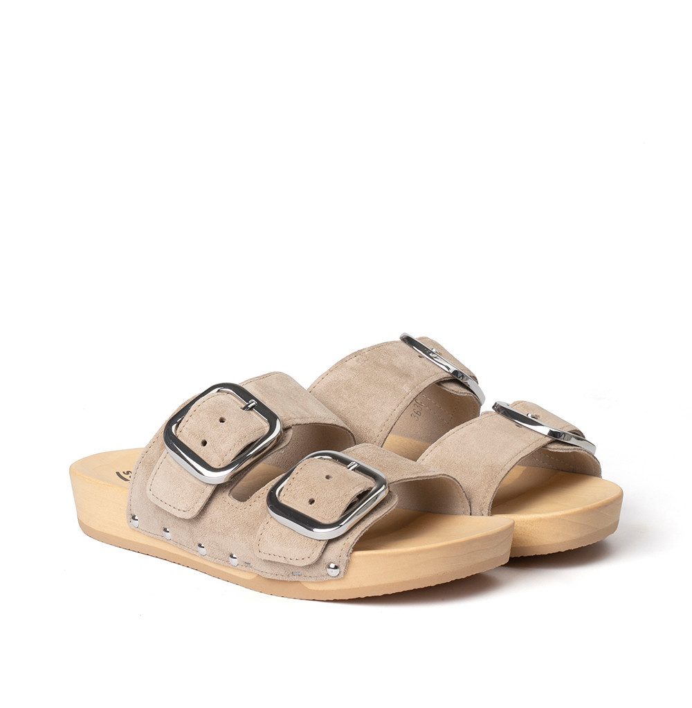 Softclox LENA Kaschmir taupe/Schmuck silber (natur) Pantolette