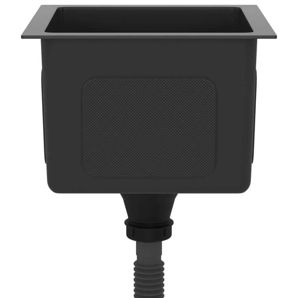 vidaXL Kitchen Sink Black - 30 x 30 x 20 cm Kitchen Sink Rectangular Built-in Sink Black, 30/30 cm