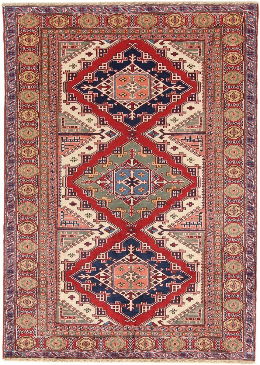 Orientteppich Super Kazak 127x178 Handgeknüpfter Orientteppich, Nain Trading, rechteckig, Höhe: 5 mm