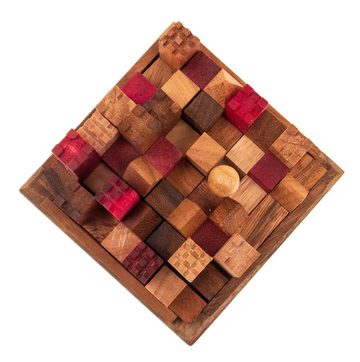 ROMBOL Denkspiele Spiel, Knobelspiel Burgpuzzle - variantenreiches Denkspiel mit 13 Spielmöglichkeiten, Holzspiel