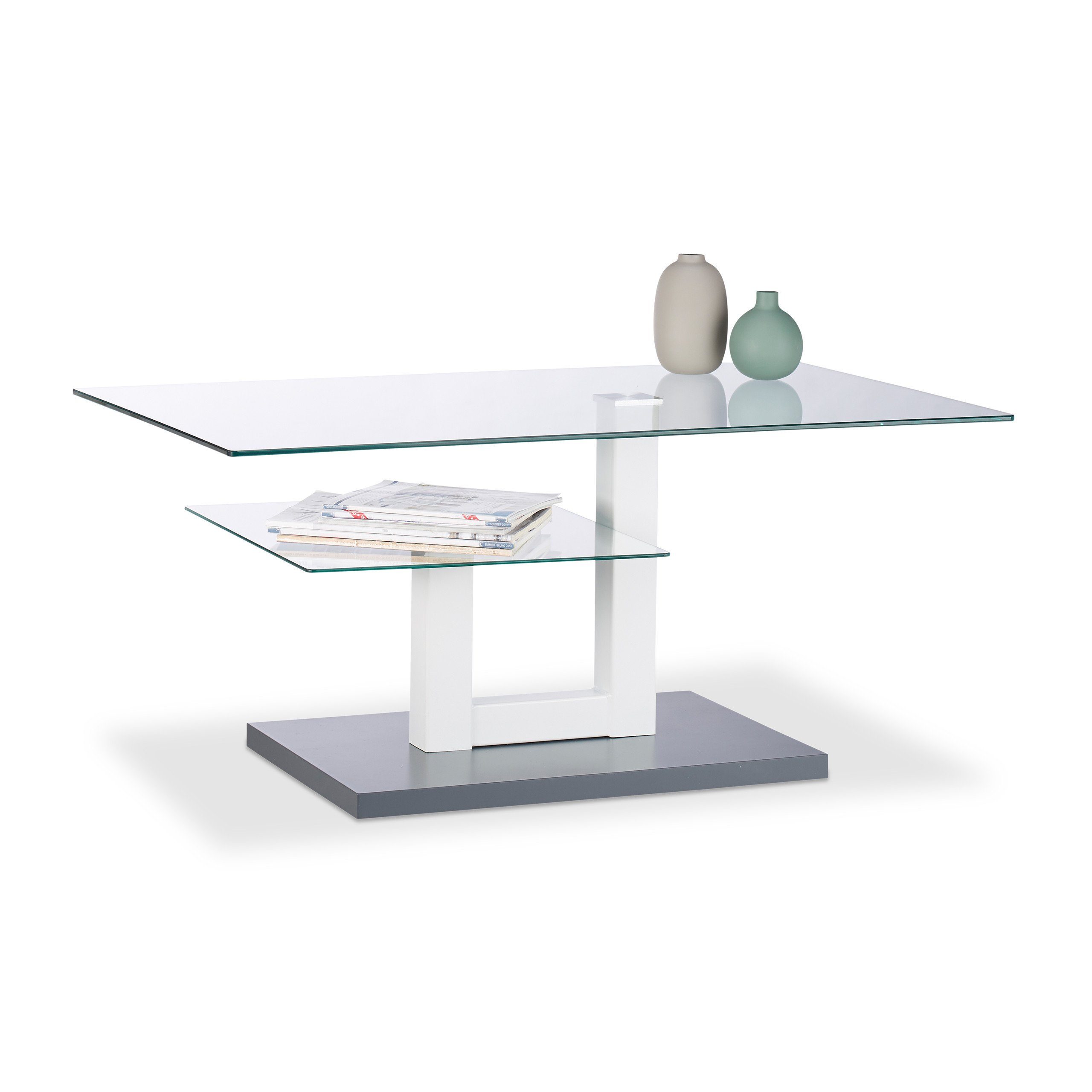 relaxdays Couchtisch Glas mit Ablage günstig online kaufen