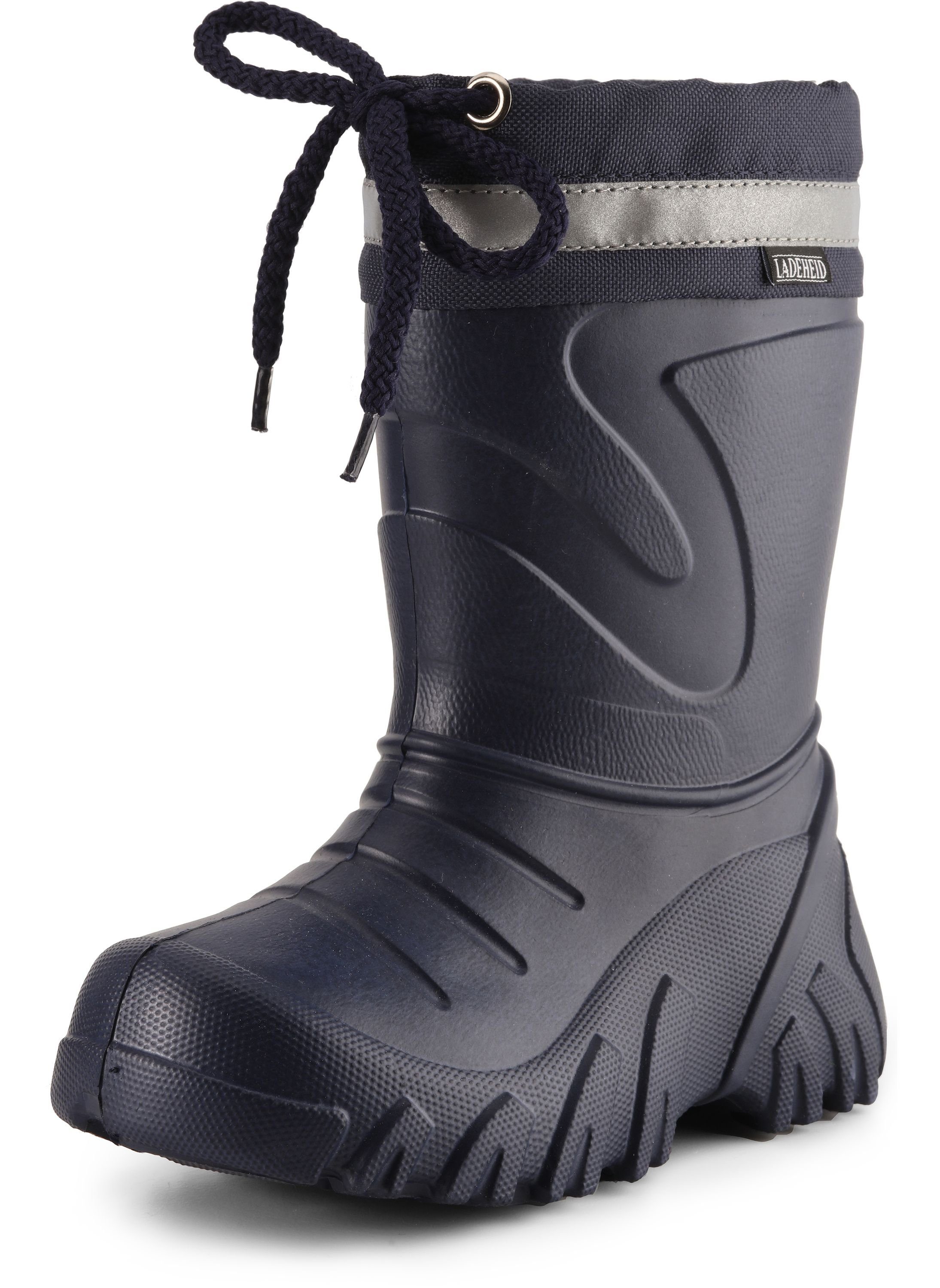 EVA federleichte gefüttert Kinder Dunkelblau/Blendung Winter LA-835 Gummistiefel Ladeheid Gummistiefel Thermo