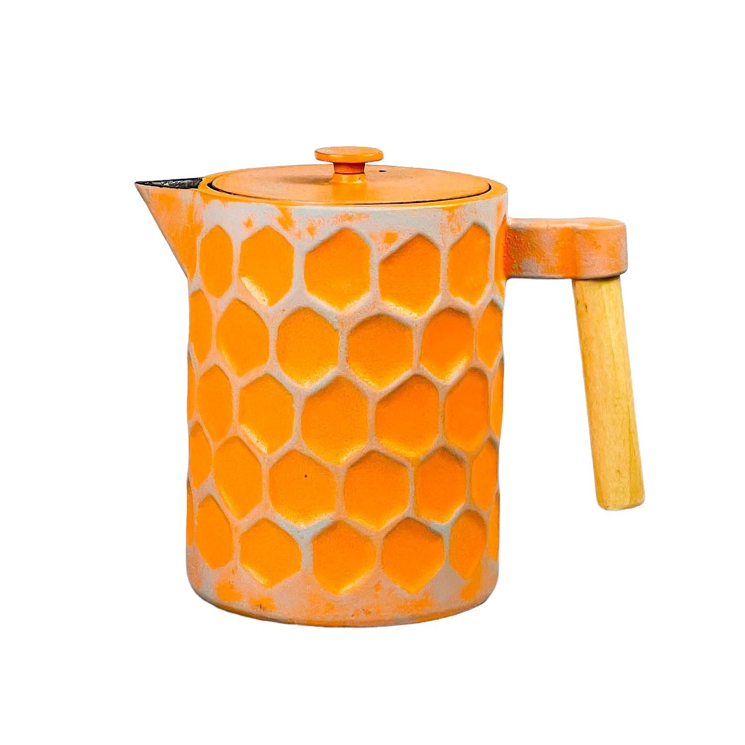 JA-UNENDLICH Teekanne Kabo, 1.2 l, aus Gusseisen handgefertigt im Sandgussverfahren, innen emailliert