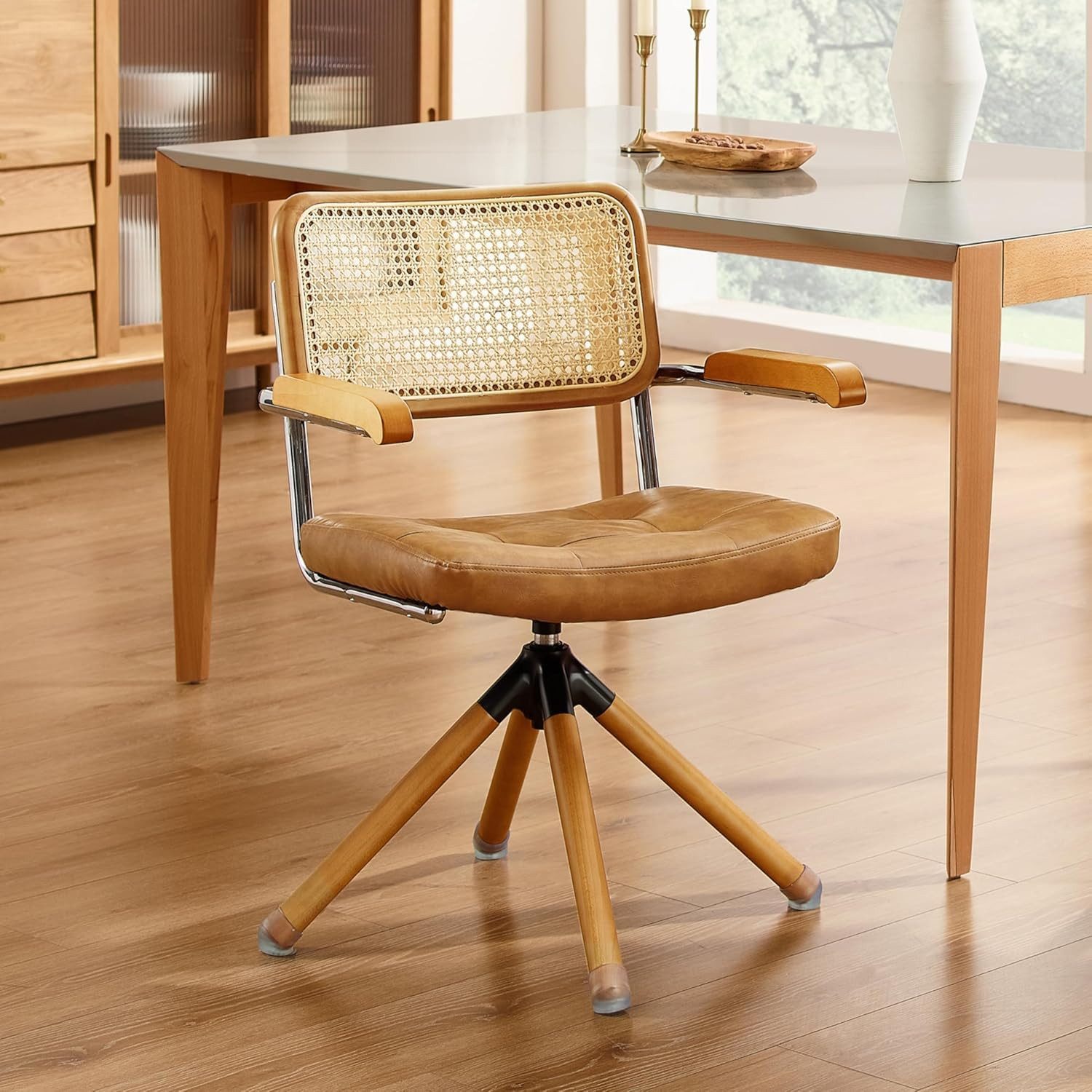 Art Leon Esszimmerstuhl CC058 (Mid Century Modern Drehstuhl ohne Rollen Far günstig online kaufen