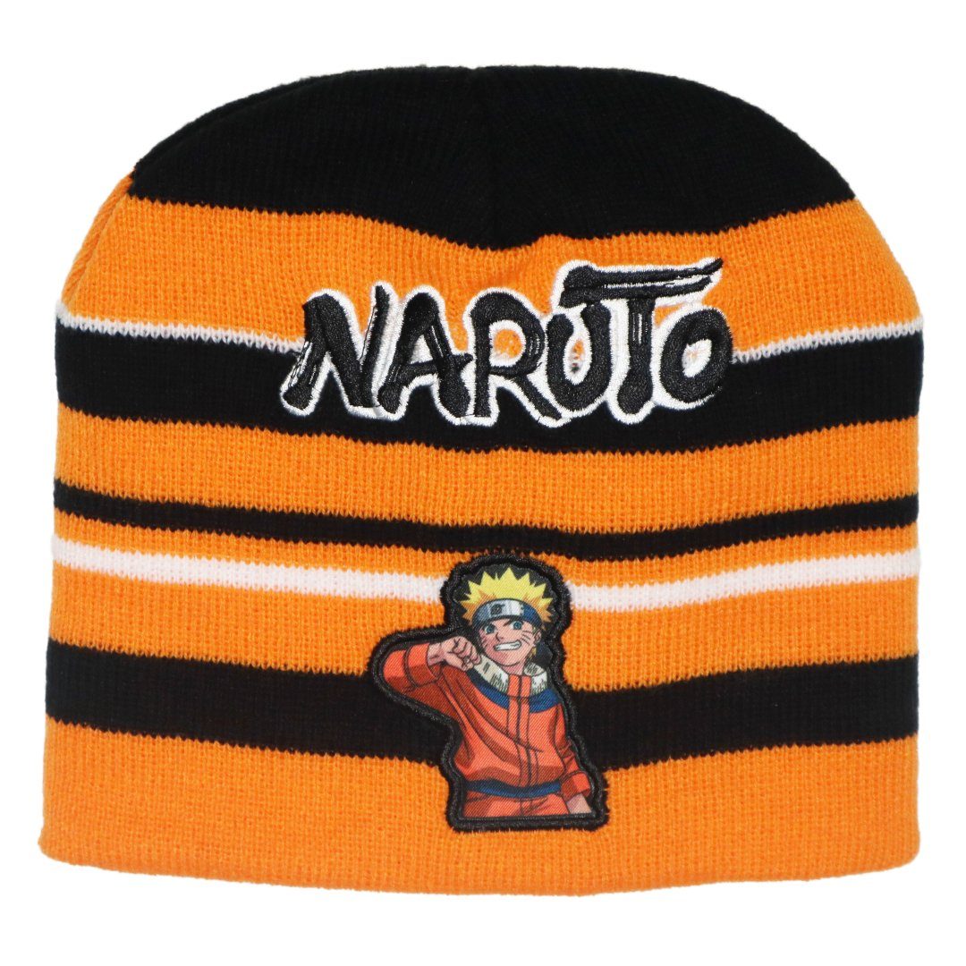 Gr. 54/56 Naruto Fleecemütze Naruto Anime Jungen Shippuden Wintermütze Handschuhe plus Orange Mütze