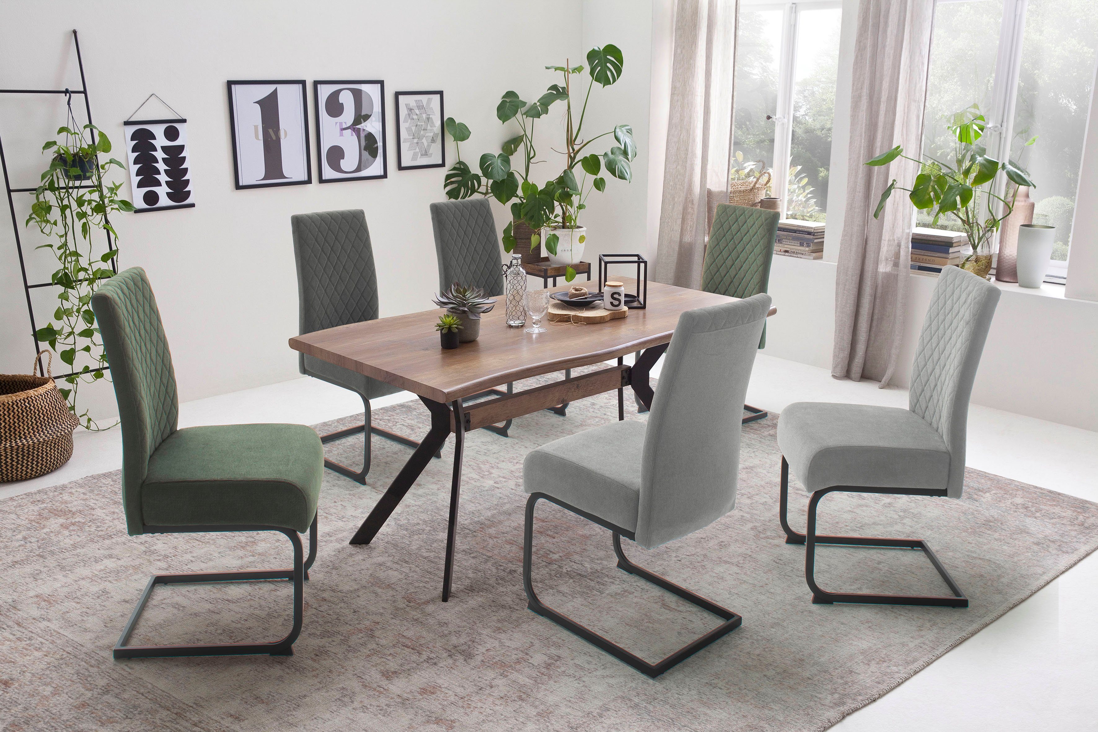 MCA furniture Esszimmerstuhl Derry, mit 49 Taschenfederkern, cm Komfortsitzhöhe Olive