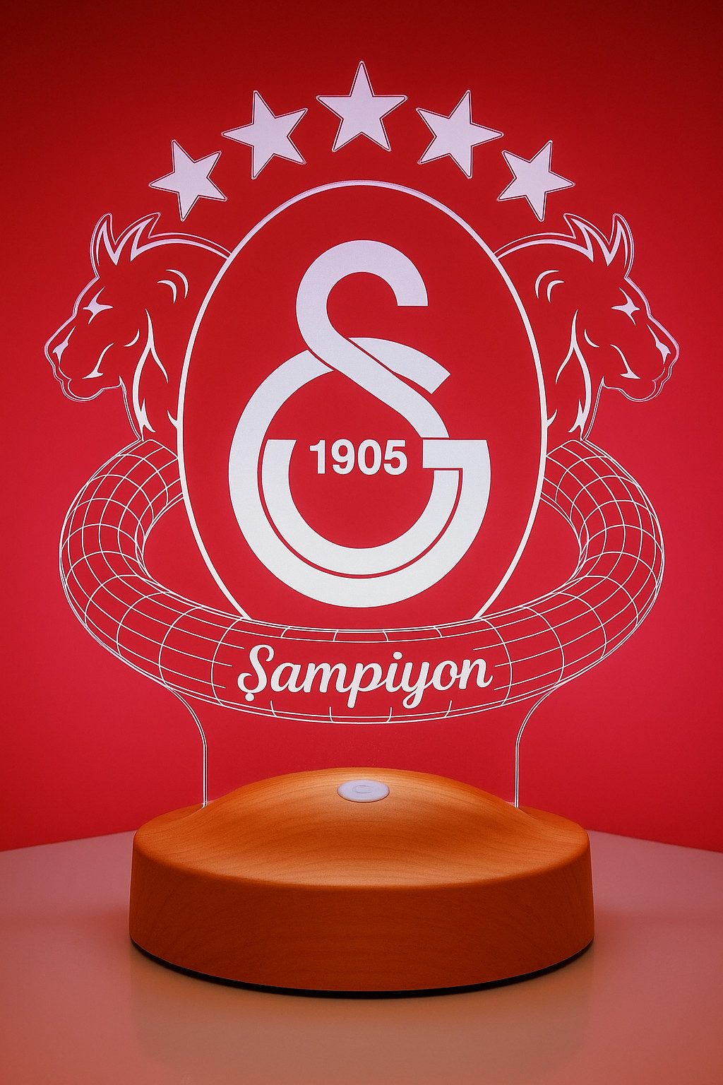 Geschenkelampe LED Nachttischlampe Galatasaray Fanartikel 3D Nachtlicht Geburtstagsgeschenk, Leuchte 7 Farben fest integriert, Geschenk für GS Fans, Jungs – Bild 4 von 5