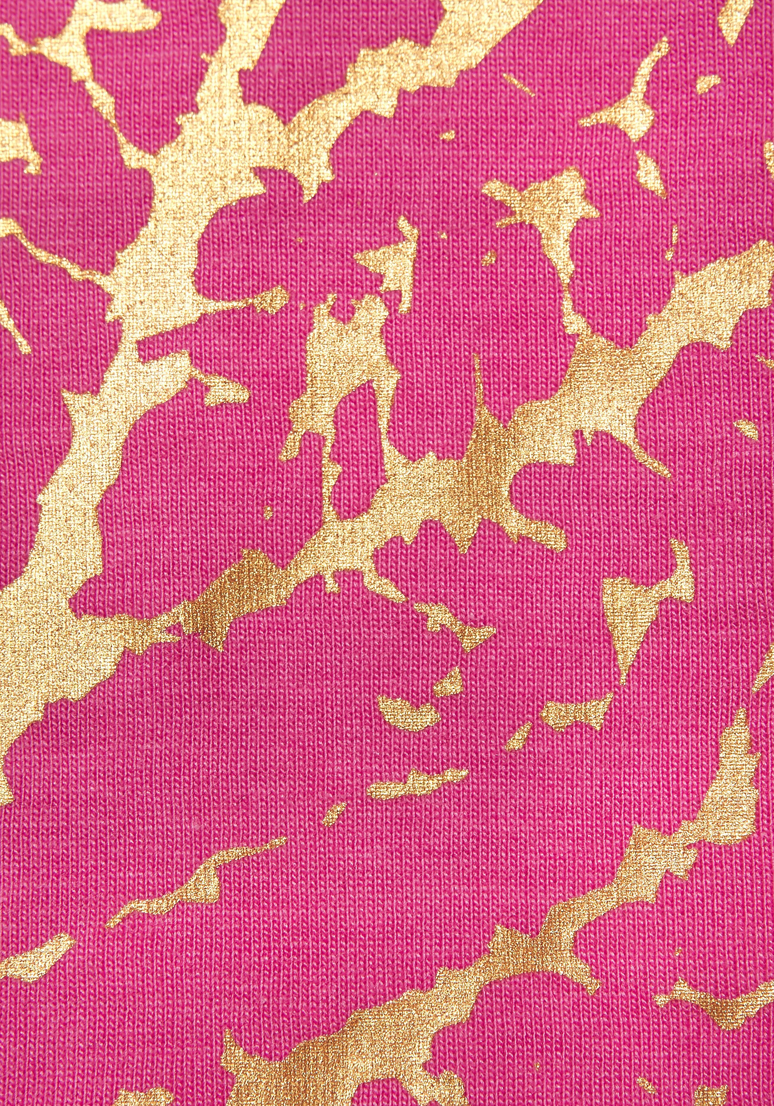 LASCANA Pyjamaoberteil (1-teilig) mit Folienprint