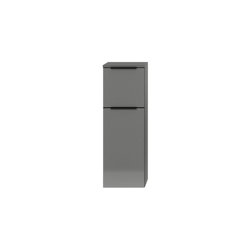 cm grau Unterschrank schwarzer PALERMO-136-GREY 30,3/88/37,4 Griffleiste Lomadox mit