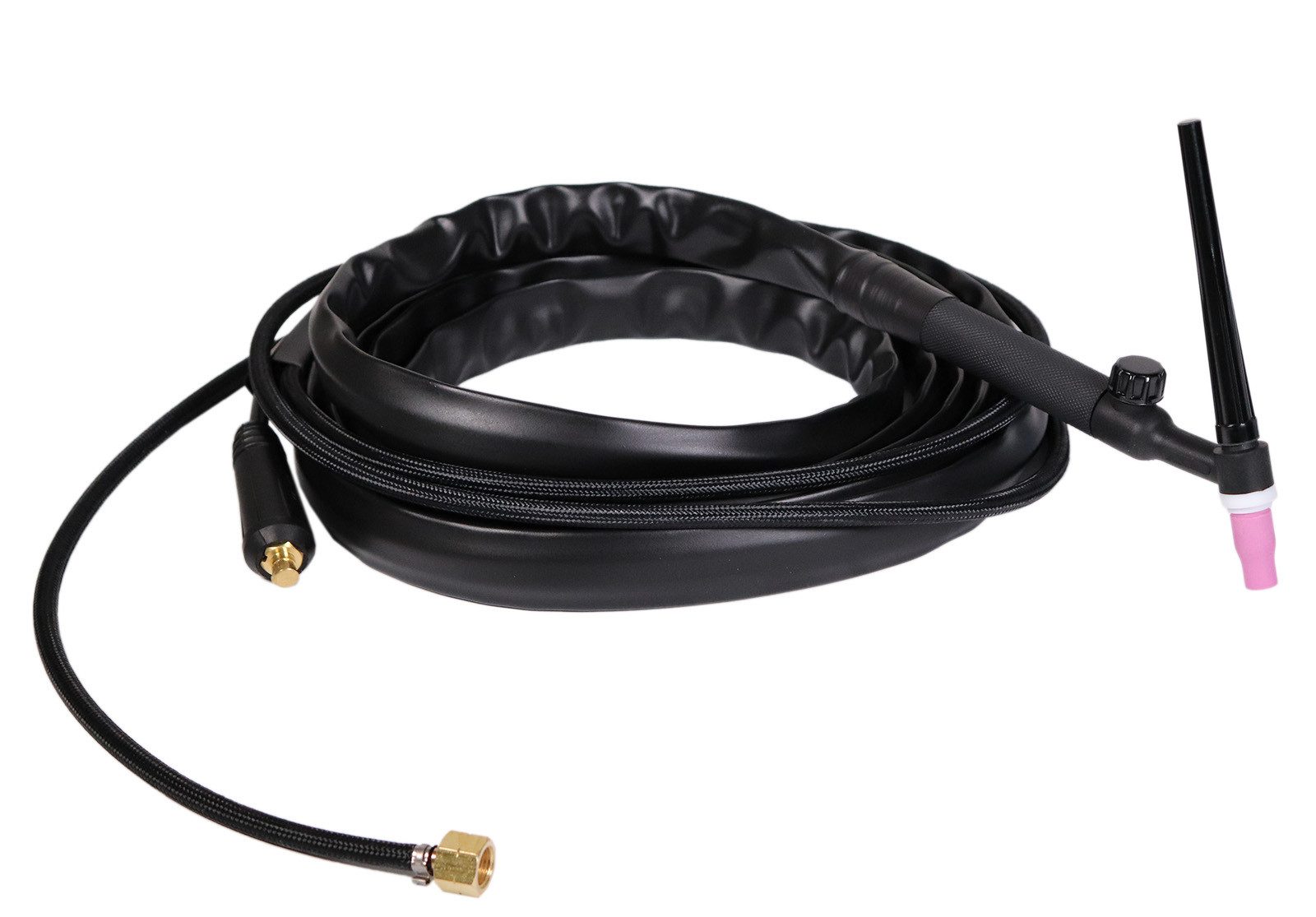 WELDINGER Inverterschweißgerät WIG-Schlauchpaket SR 9 V/ 4 m/9 mm Lift Arc externe Gassteuerung, Drehventil am Griffstück, Gasschlauch mit 1/4" Überwurfmutter