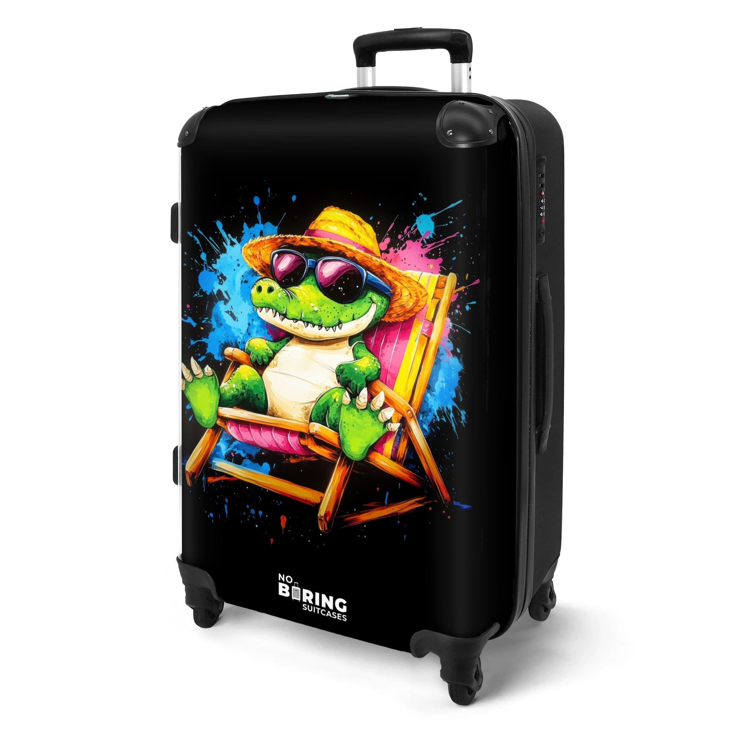 NoBoringSuitcases.com© Hartschalen-Trolley Sommerkrokodil mit Graffiti 67 günstig online kaufen