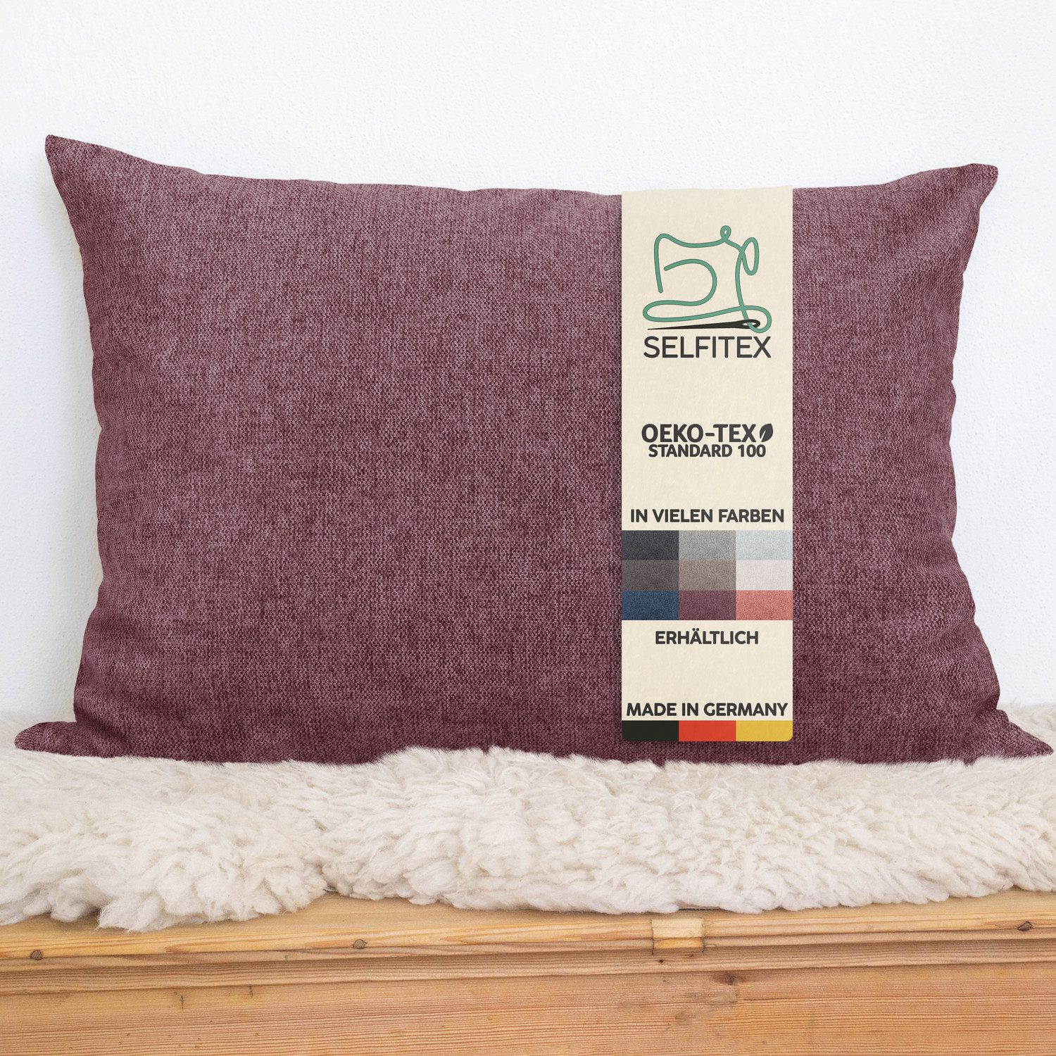 Selfitex Декоративные подушки 60 x 80 cm inkl. Füllkissen, Sofakissen, versch. Stoffe zur Auswahl, für Couch, Sofa und Bett