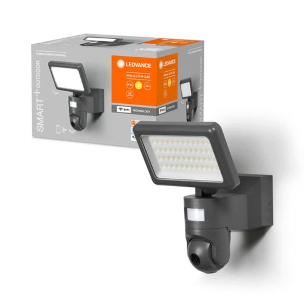 Ledvance Gartenstrahler Aluminum, 23W, warmweiß, 2000lm, IP44, wassergeschützt, G, 3000K, 106°, smarthomefähig wassergeschützt, warmweiß