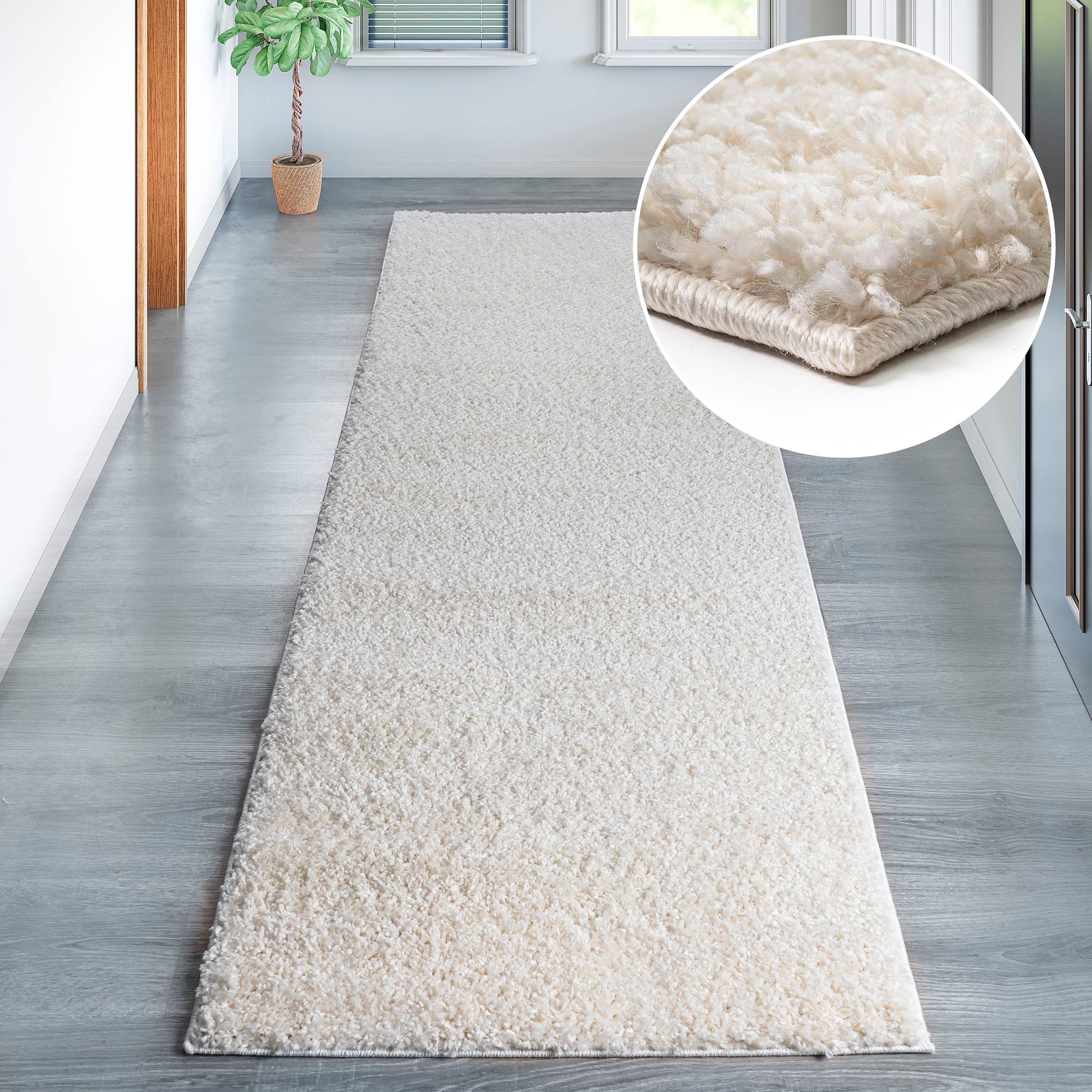 OTTO home Hochflor-Teppich Viva Shaggy, in Standard- und Premium-Qualität, 30 mm oder 45 mm Höhe, rechteckig, Uni Farben, einfarbig, weich, kuschelig, Läufer, Kundenliebling