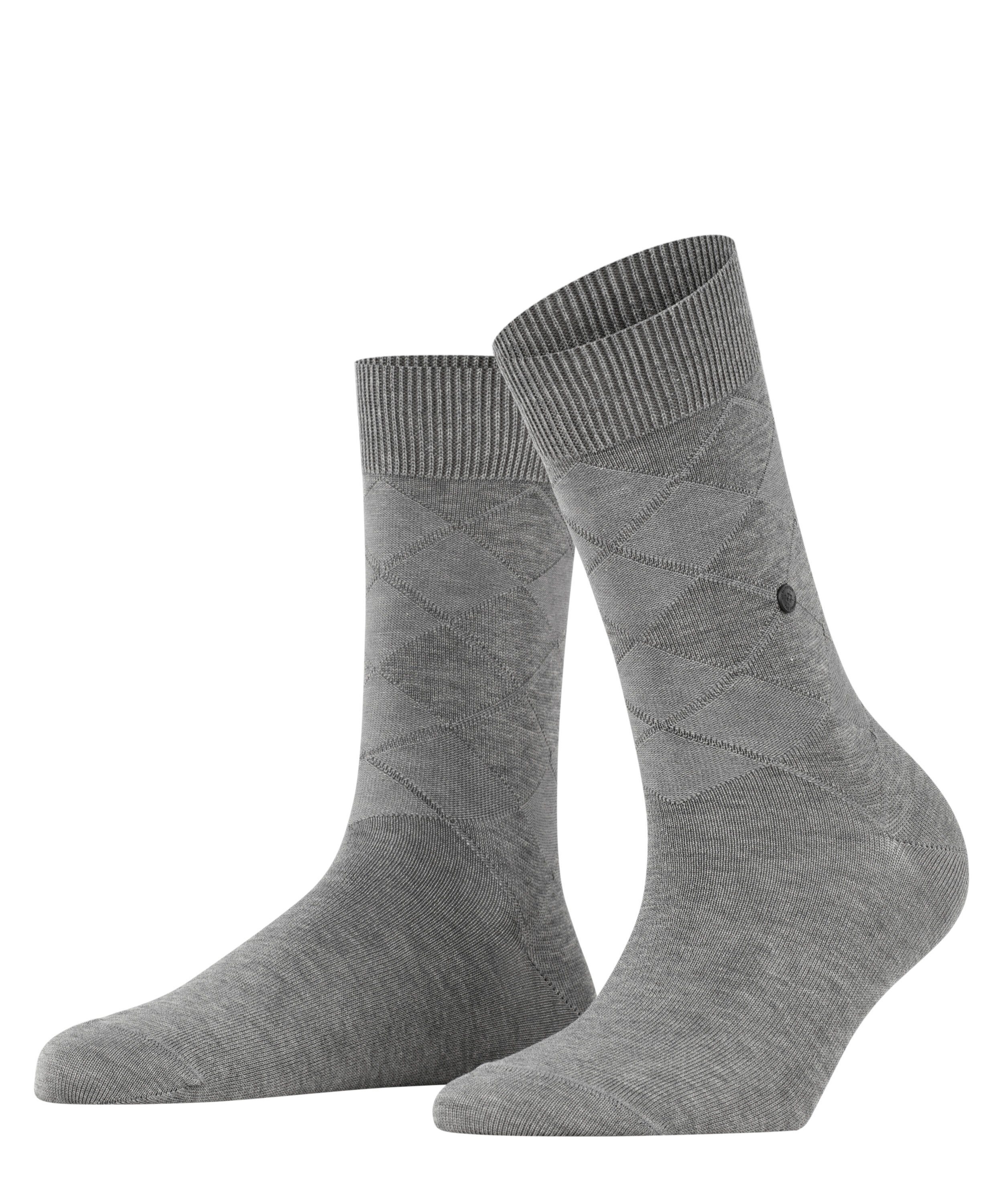 mel. Rhomb (3165) steel Burlington (1-Paar) Socken Black