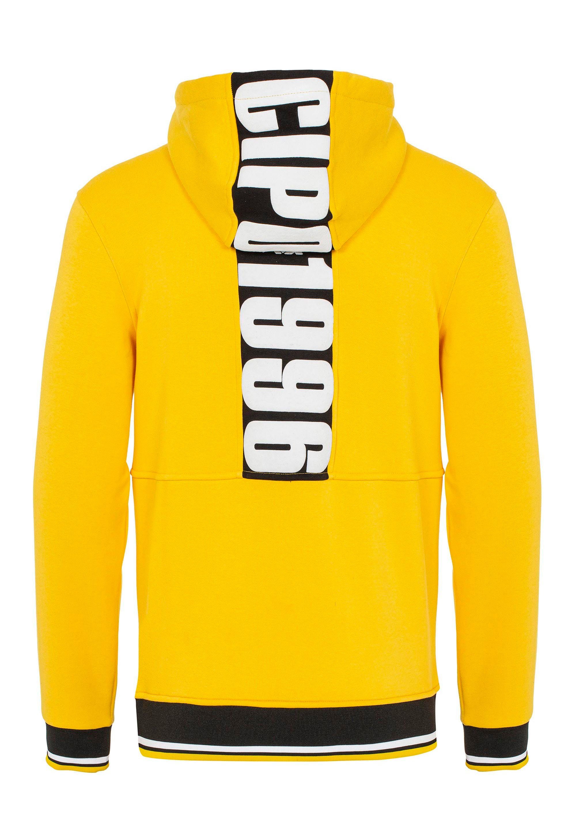 Baxx Kapuzensweatshirt gelb tollen mit Markenprints & Cipo